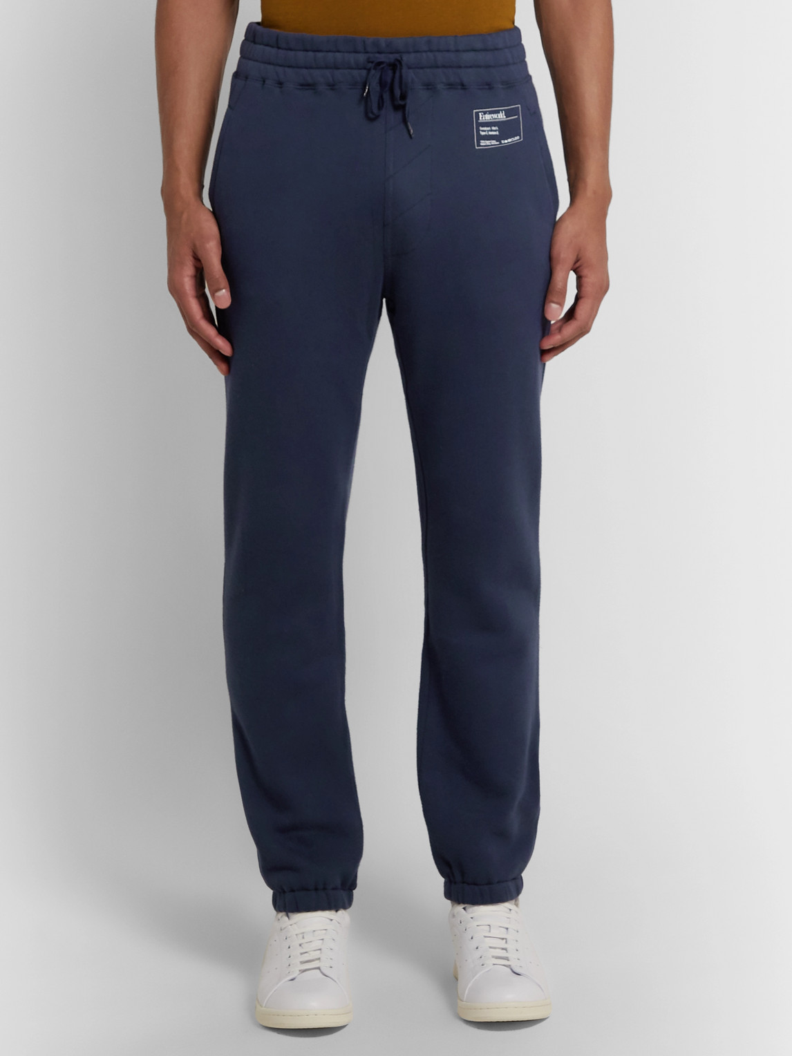 Shop Entireworld Organic Fleece-back Cotton-jersey Sweatpants In Blue