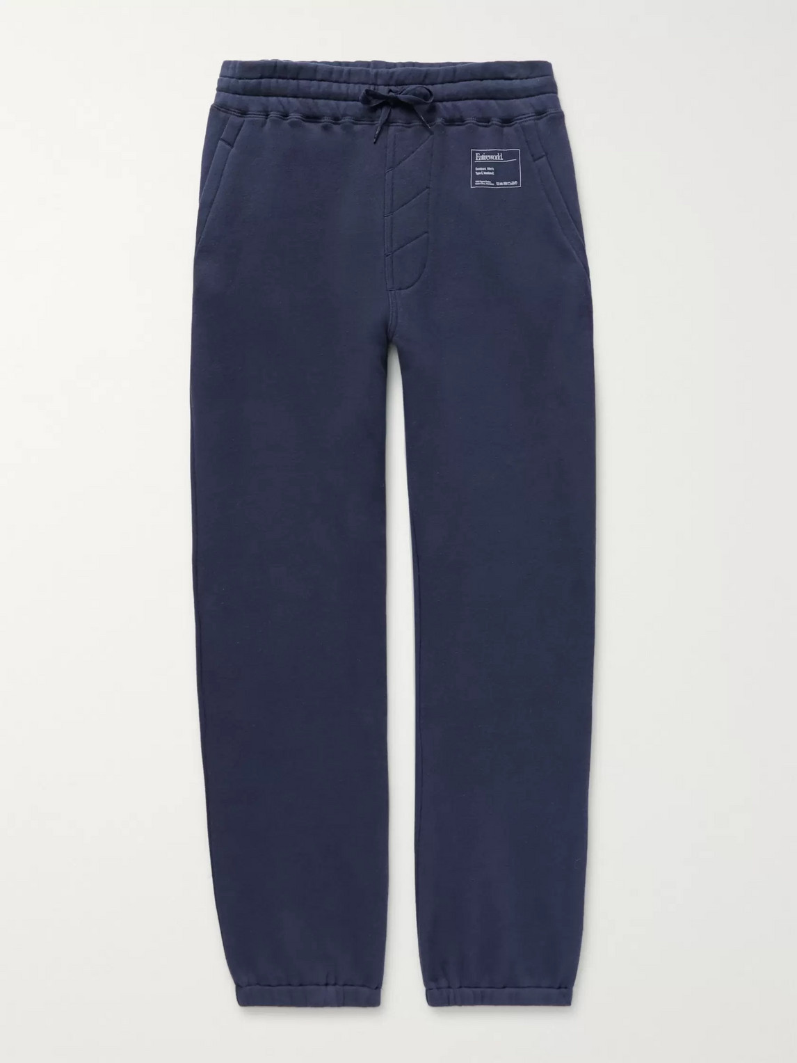 Entireworld Organic Fleece-back Cotton-jersey Sweatpants In Blue