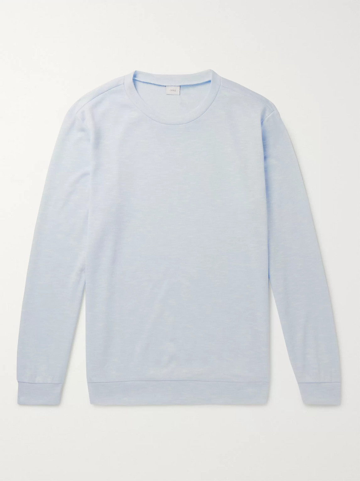Onia Owen Mélange Loopback Cotton-blend Jersey Sweatshirt In Blue