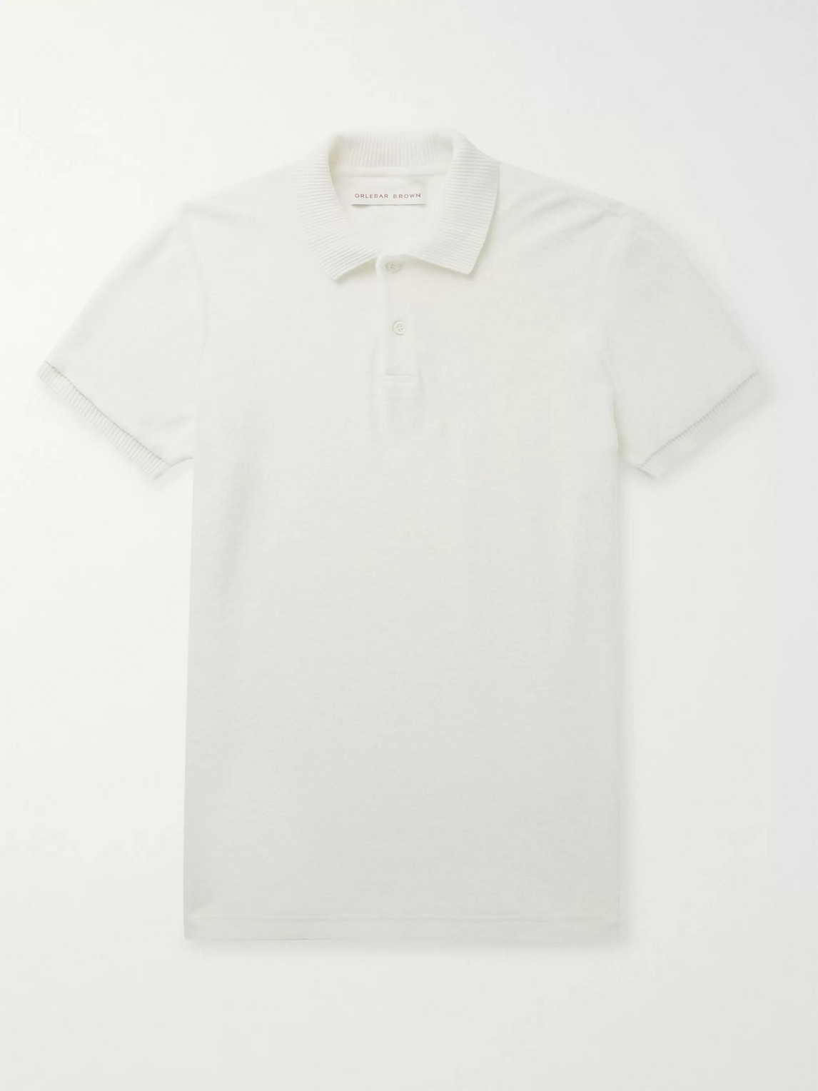 Orlebar Brown Jarrett Slim-fit Cotton-terry Polo Shirt In Neutrals