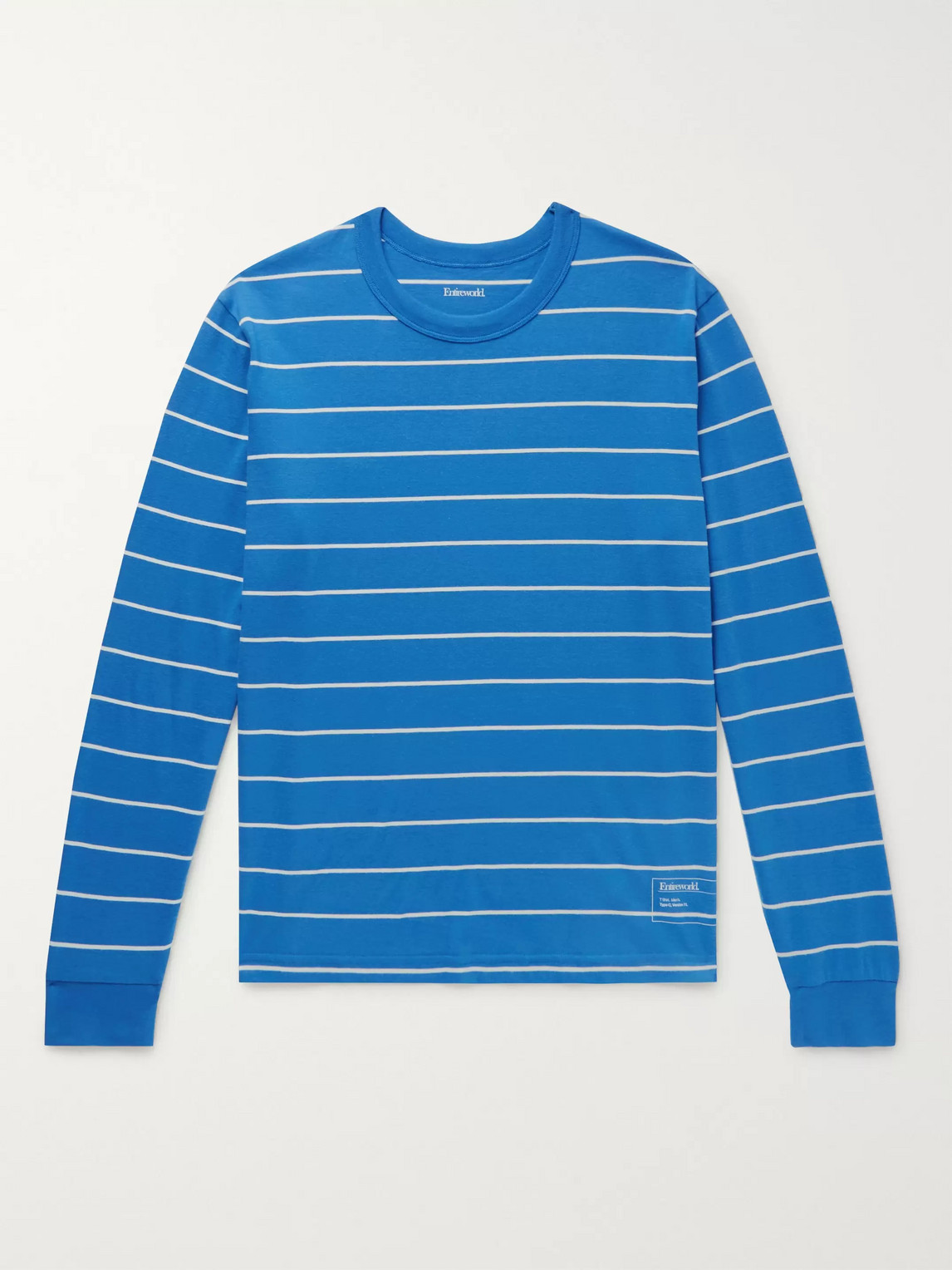 Entireworld Striped Organic Cotton-jersey T-shirt In Blue