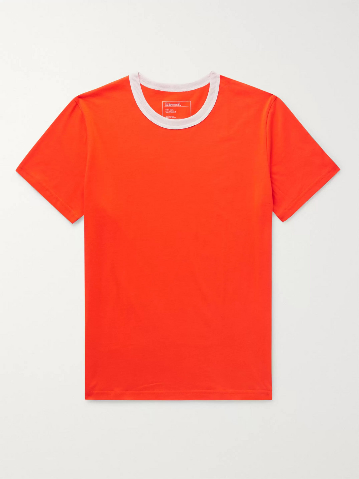 Entireworld Ringer Organic Cotton-jersey T-shirt In Orange
