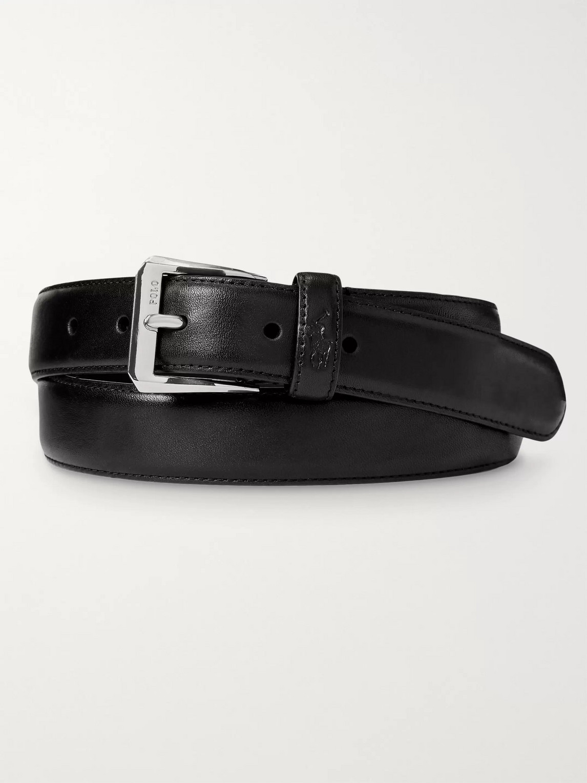 Polo Ralph Lauren Leather Belt In Black
