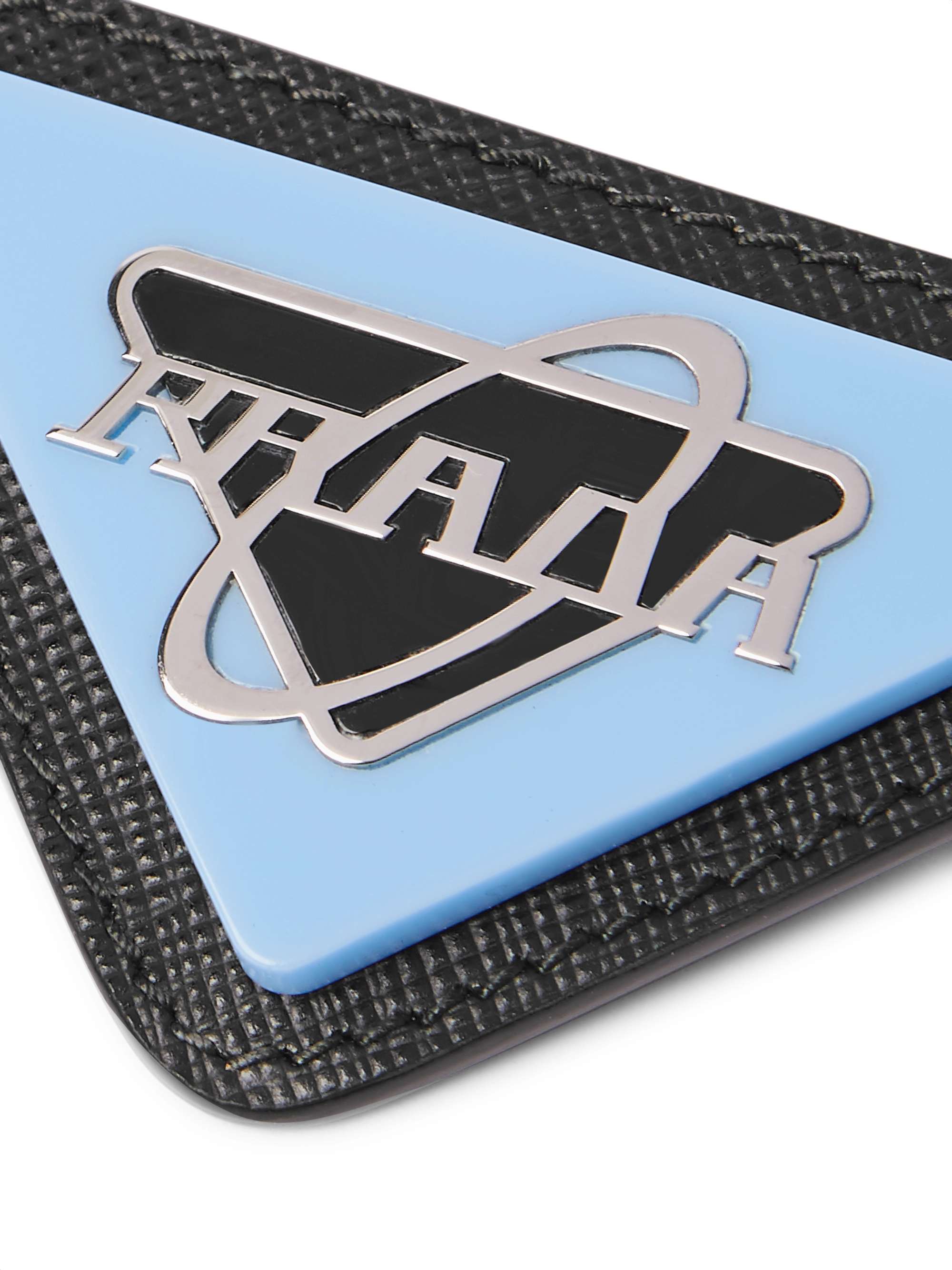 PRADA Saffiano Leather, Steel and Enamel Pin Badge