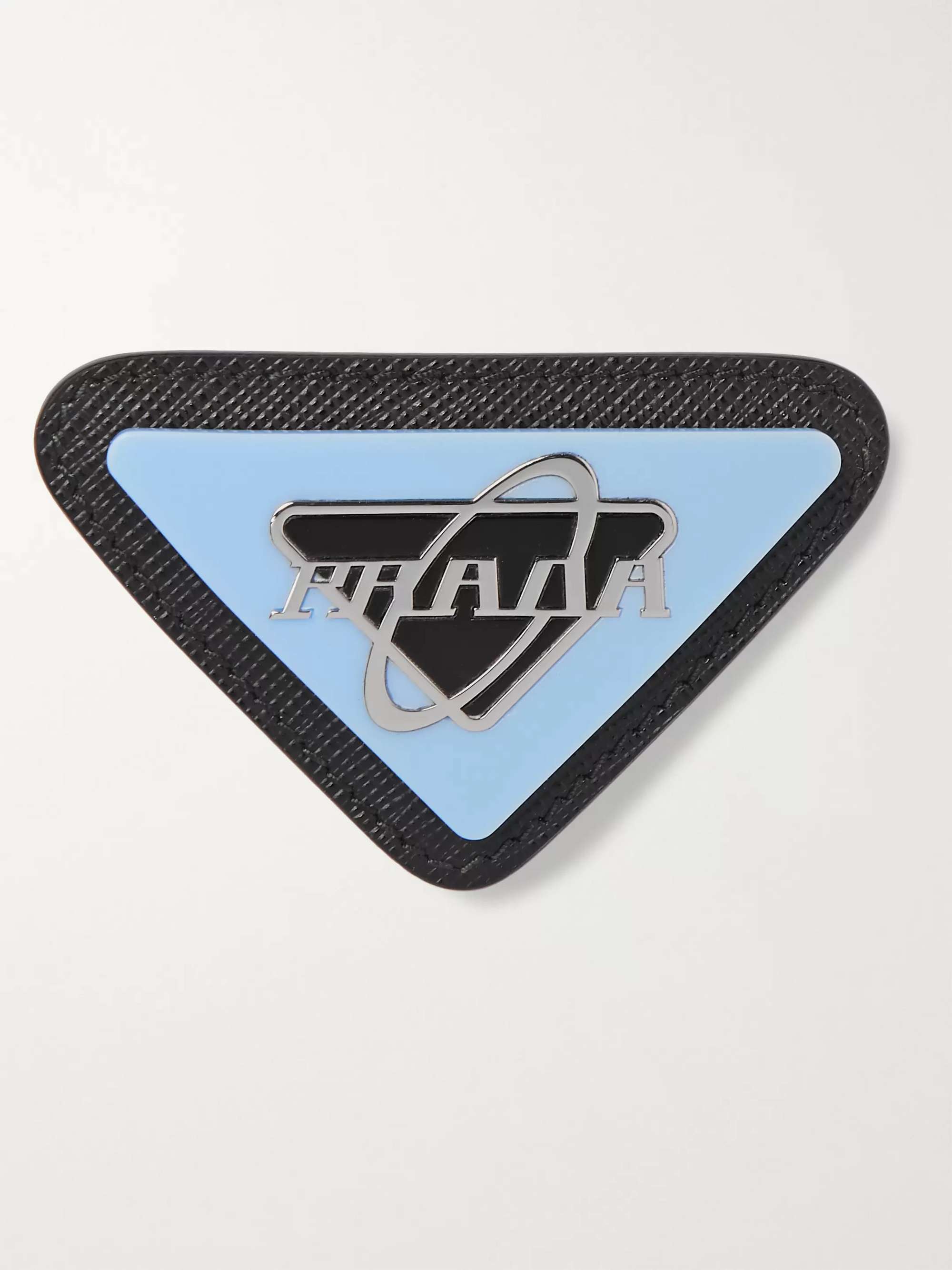 PRADA Saffiano Leather, Steel and Enamel Pin Badge