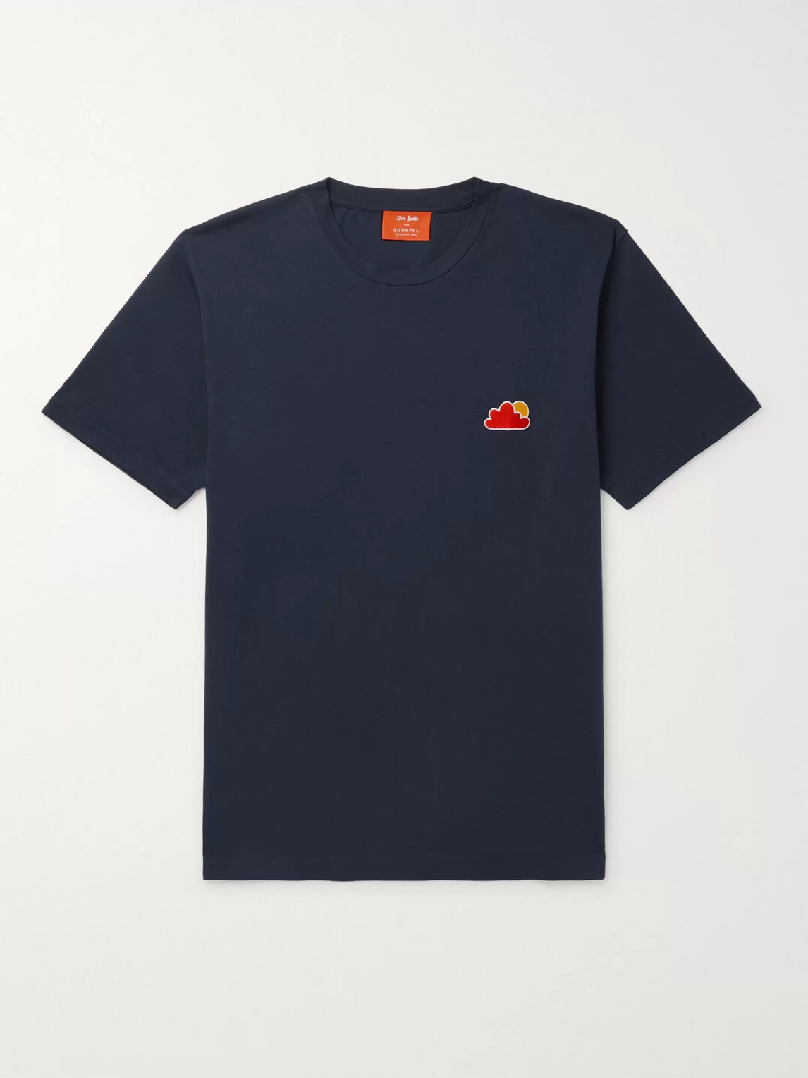 Sunspel John Booth Appliquéd Cotton-jersey T-shirt In Blue | ModeSens