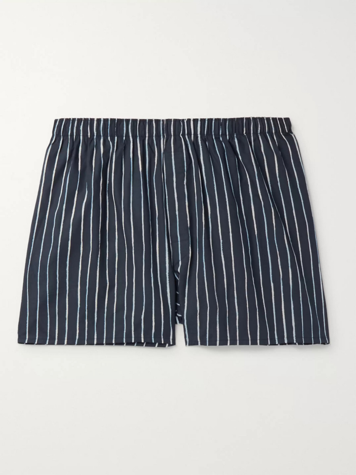 Sunspel Printed Cotton Boxer Shorts In Blue