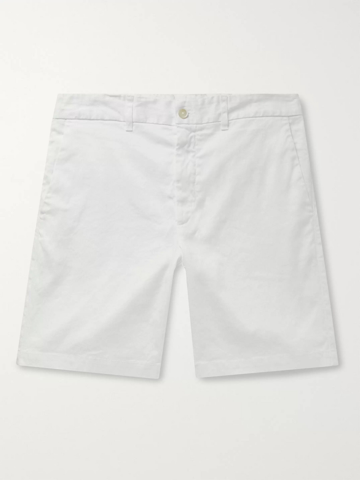 120% SLIM-FIT GARMENT-DYED STRETCH LINEN AND COTTON-BLEND TWILL SHORTS