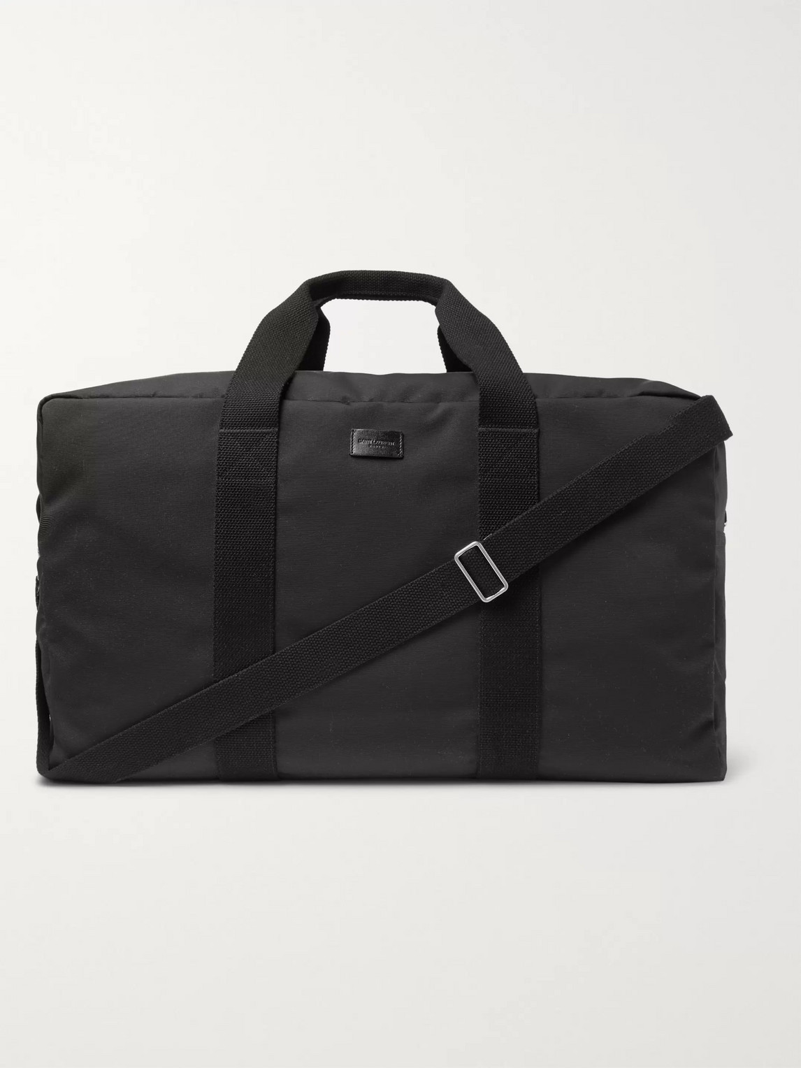 Saint Laurent Leather-trimmed Canvas Holdall In Black