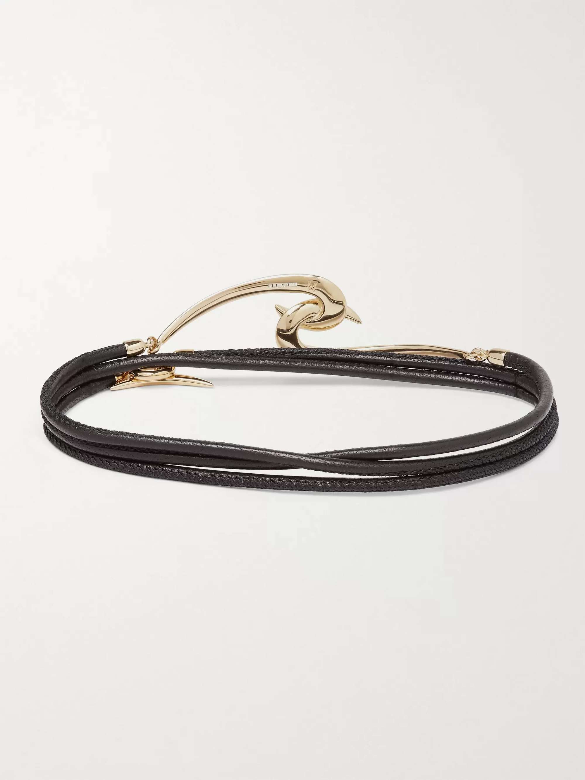 SHAUN LEANE Leather and Gold Vermeil Wrap Bracelet