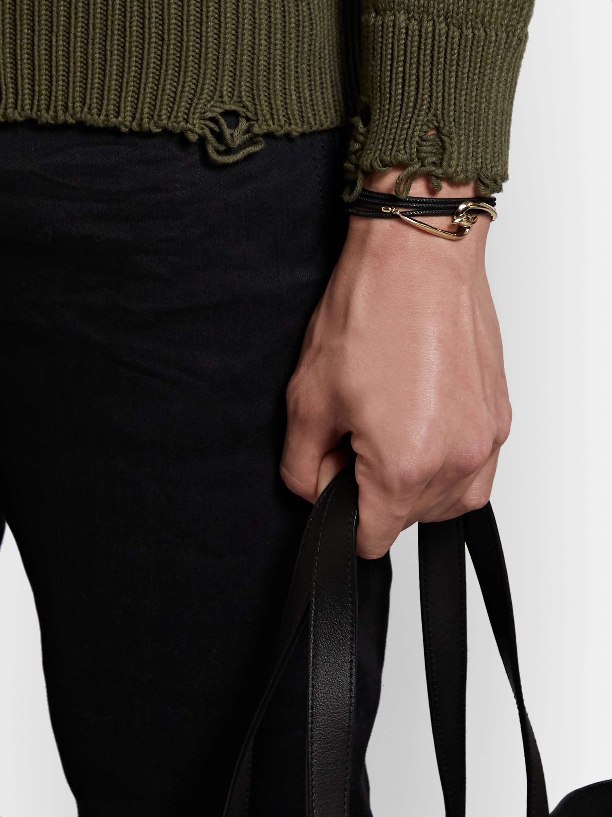 SHAUN LEANE Leather and Gold Vermeil Wrap Bracelet