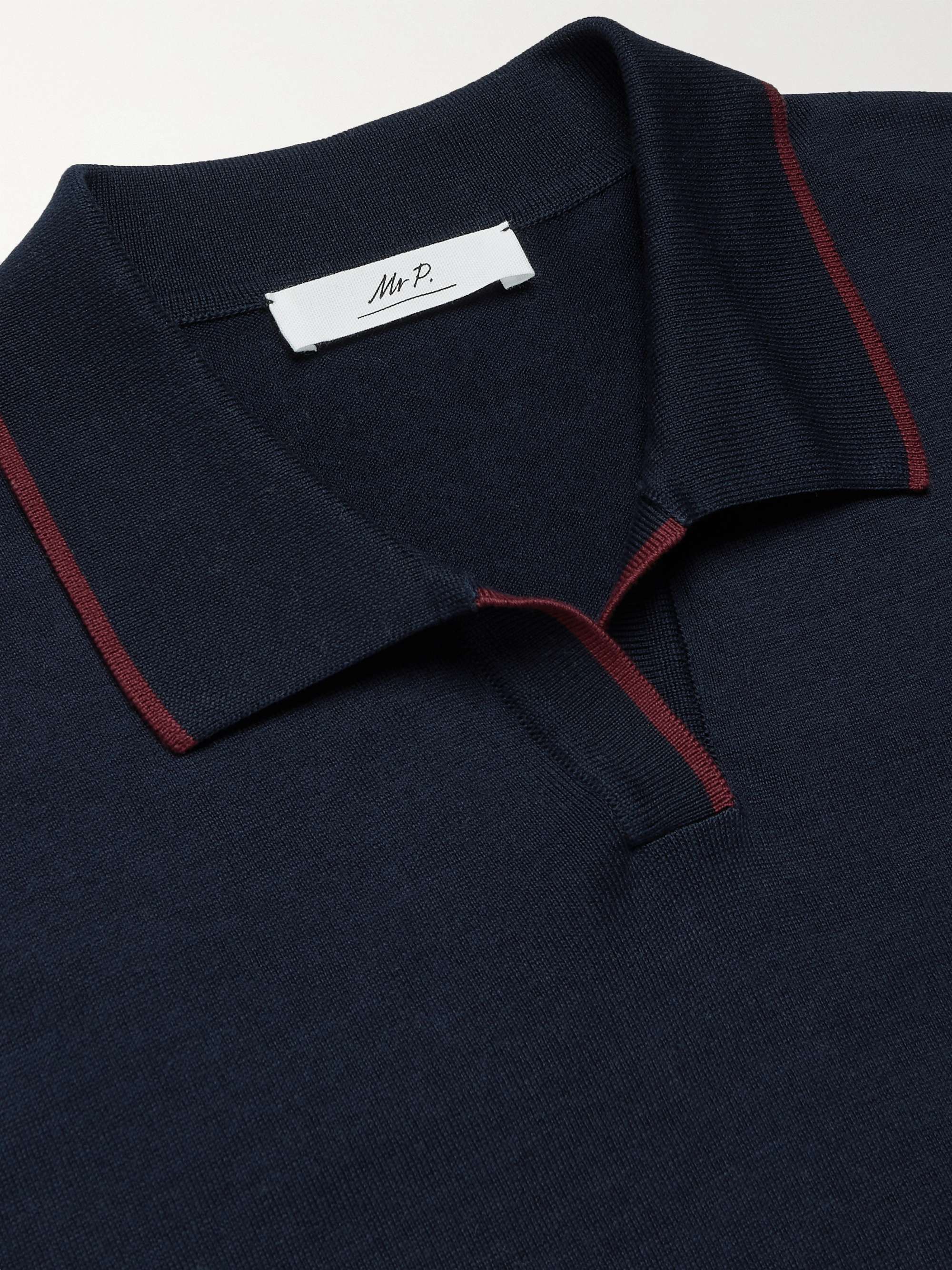 MR P. Contrast-Tipped Cotton Golf Polo Shirt