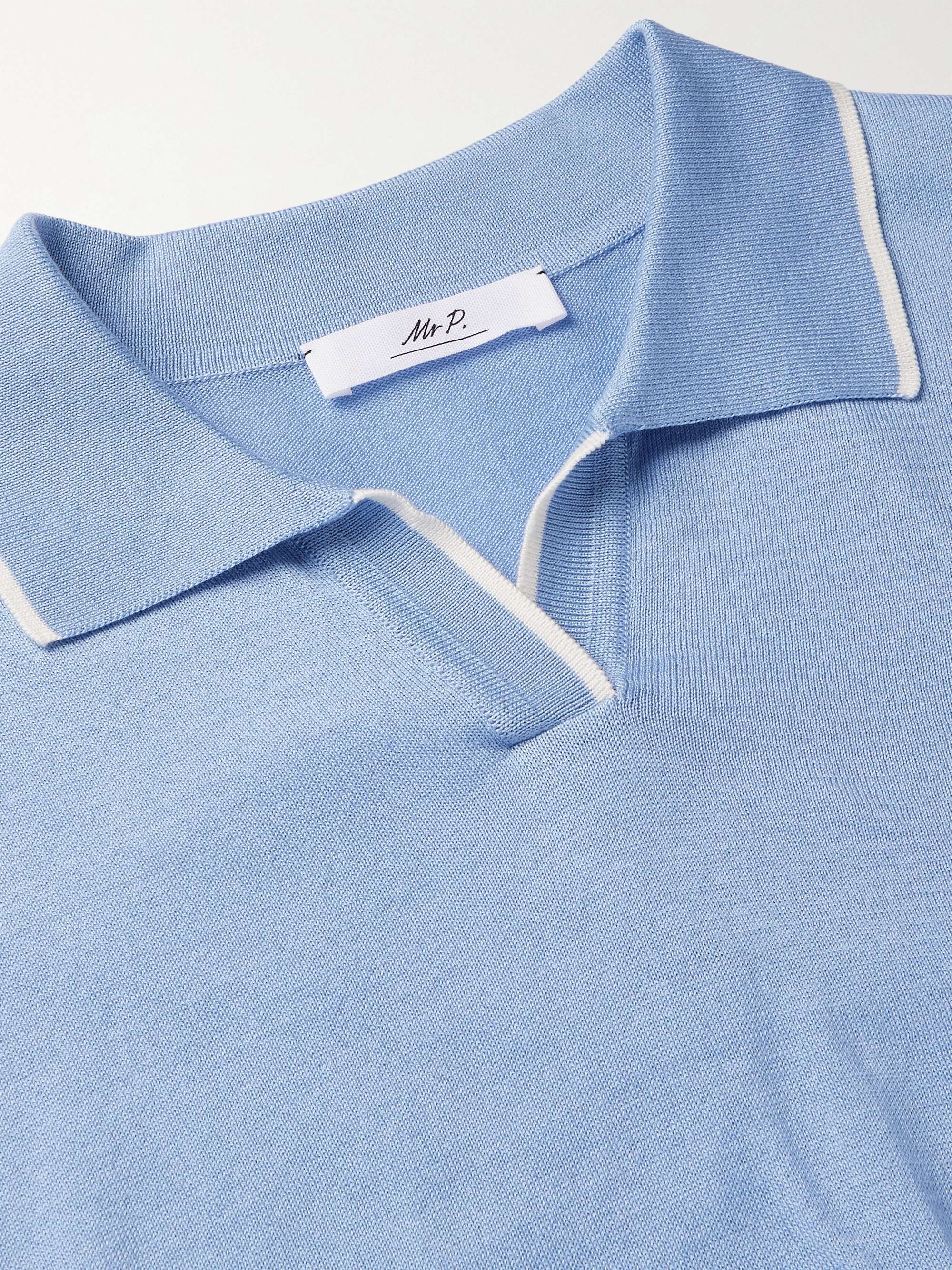 MR P. Contrast-Tipped Cotton Golf Polo Shirt