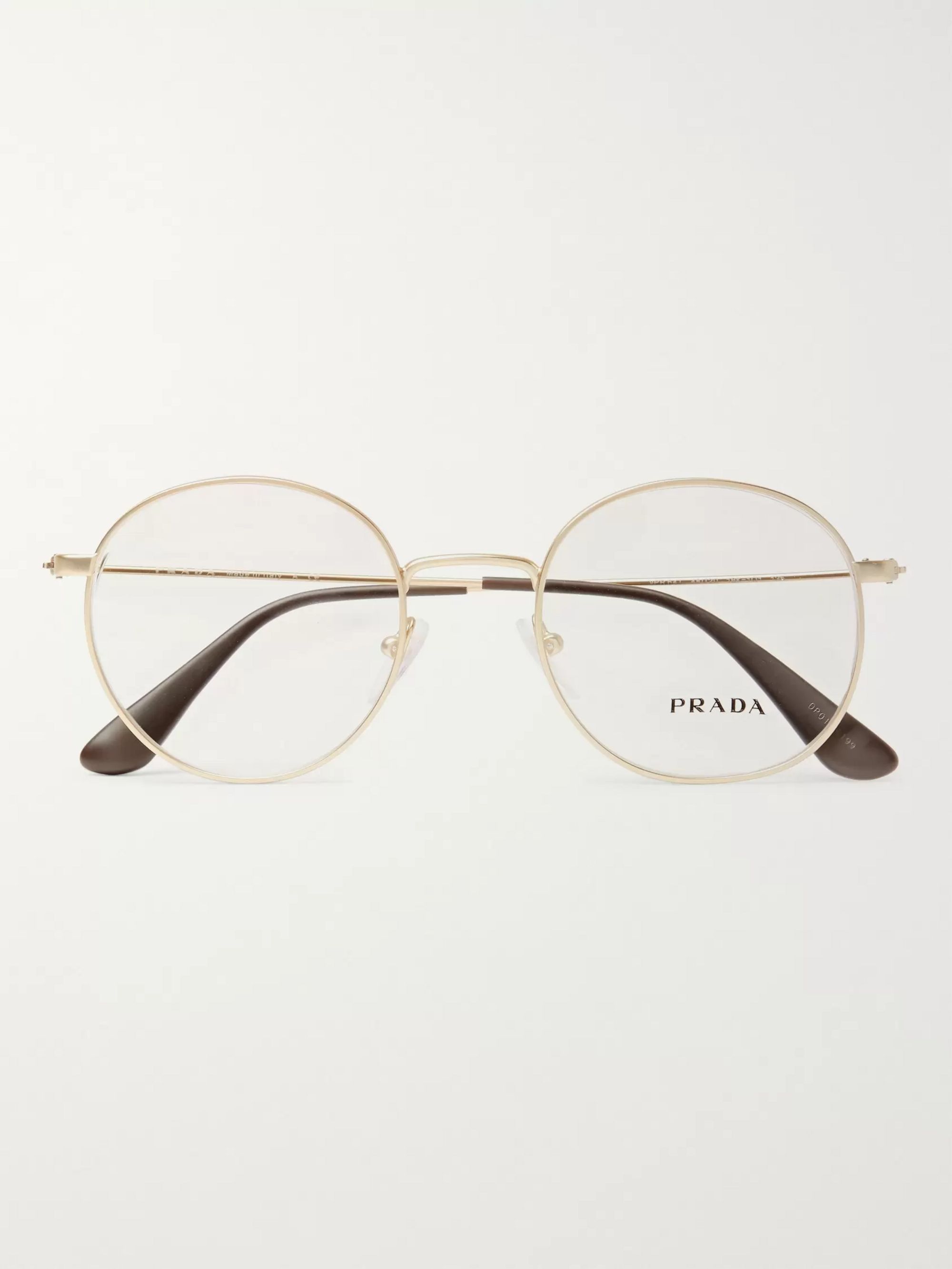 prada gold frame glasses