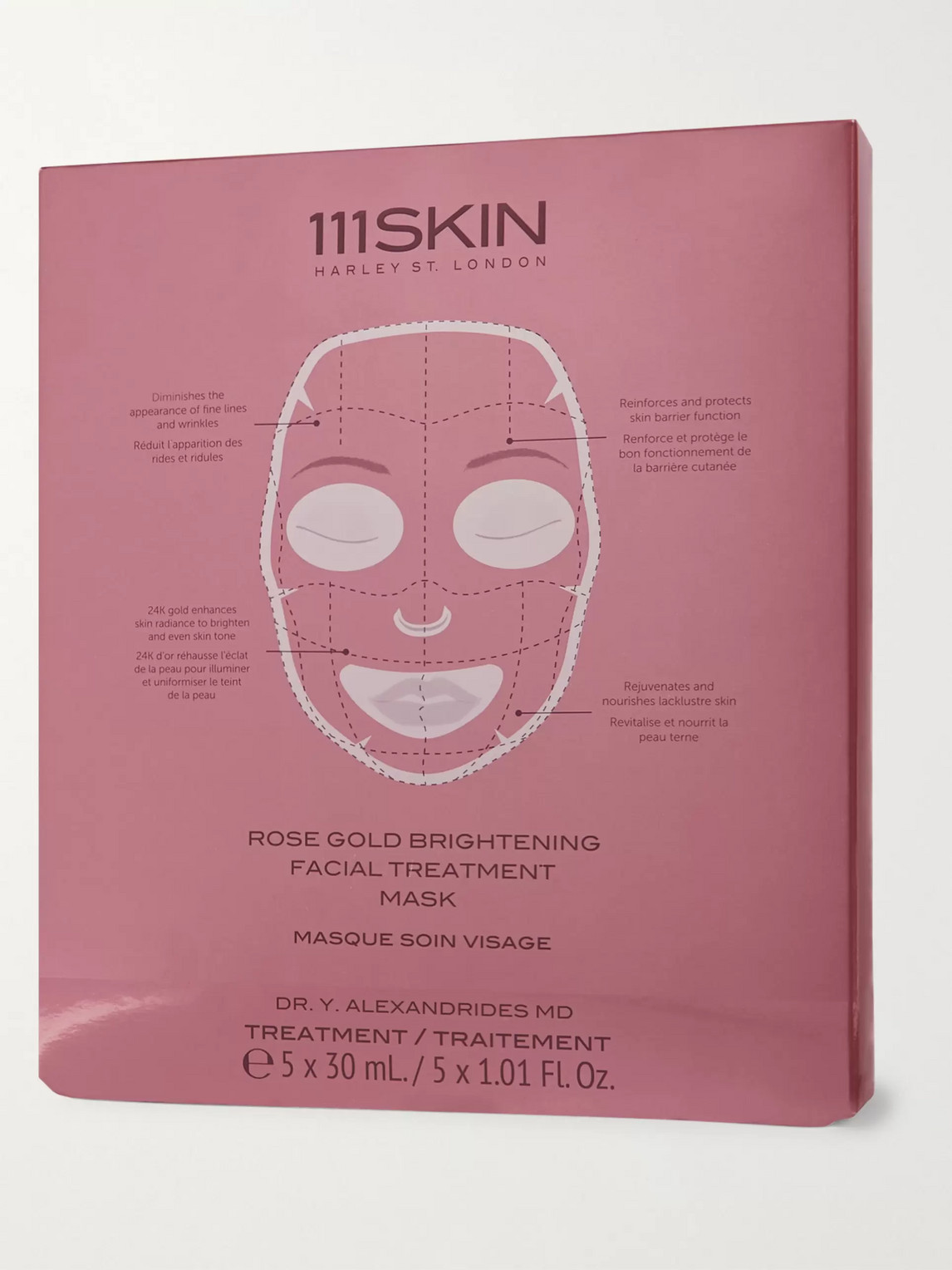 Shop 111skin Rose Gold Brightening Facial Treatment Mask, 5 X 30ml In Colorless
