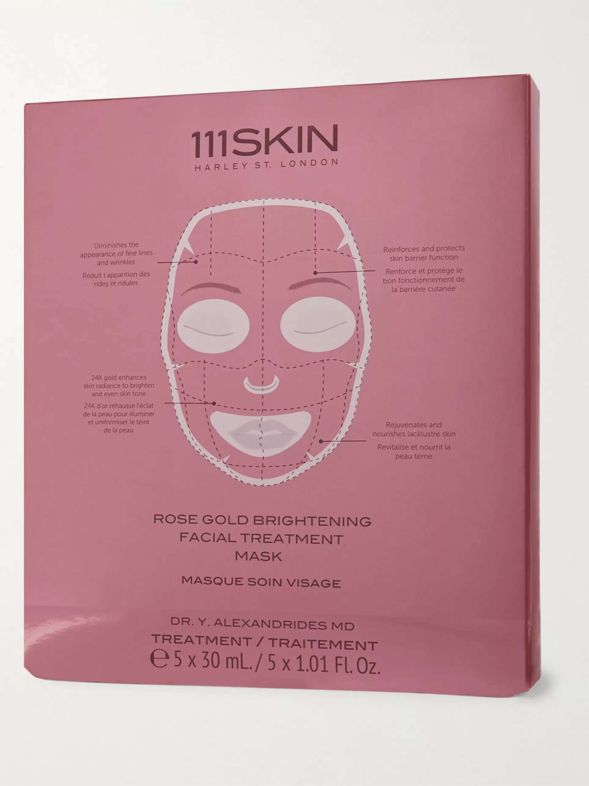 111SKIN Rose Gold Brightening Facial Treatment Mask, 5 x 30ml