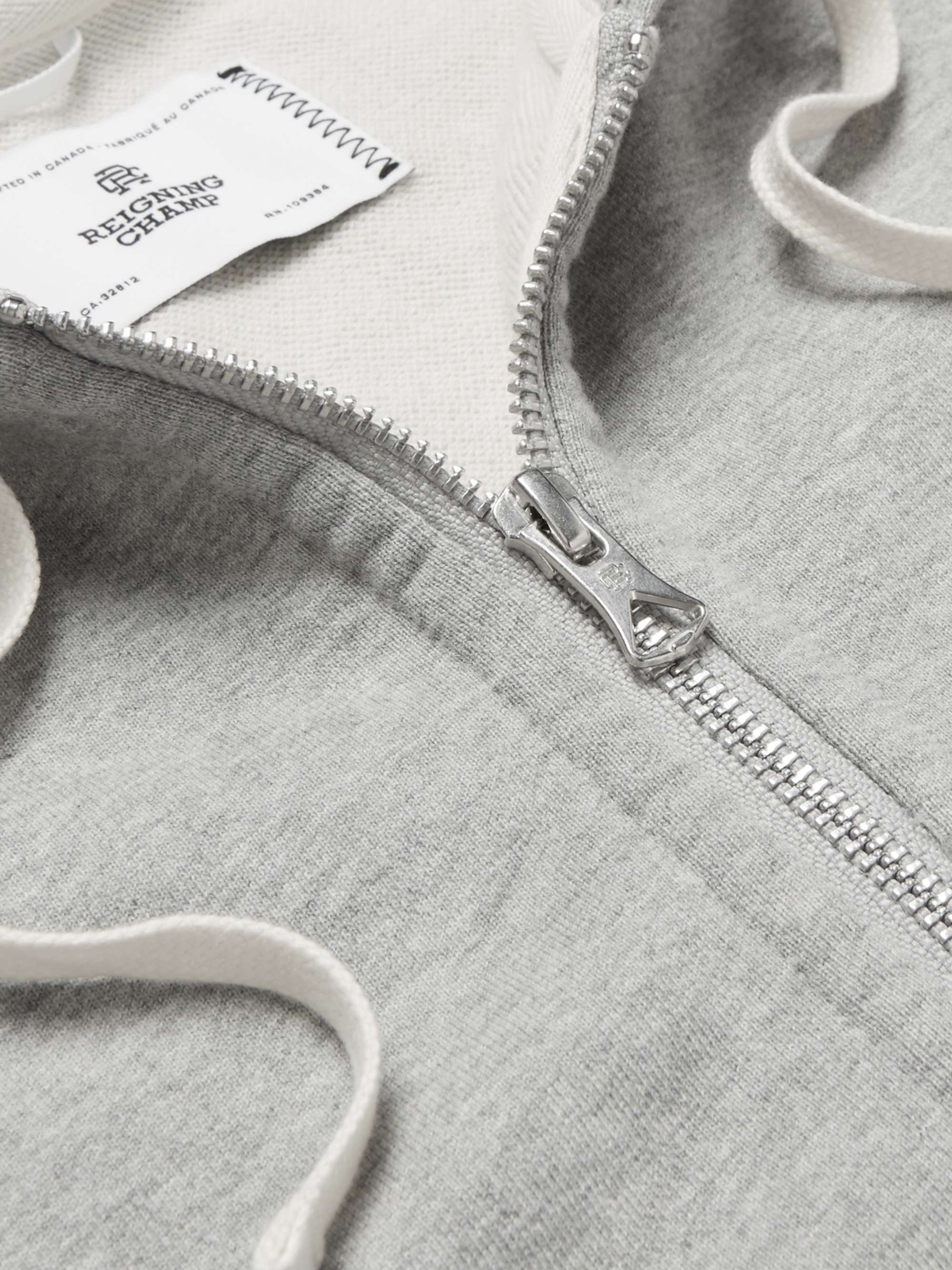 REIGNING CHAMP Slim-Fit Mélange Loopback Cotton-Jersey Zip-Up Hoodie