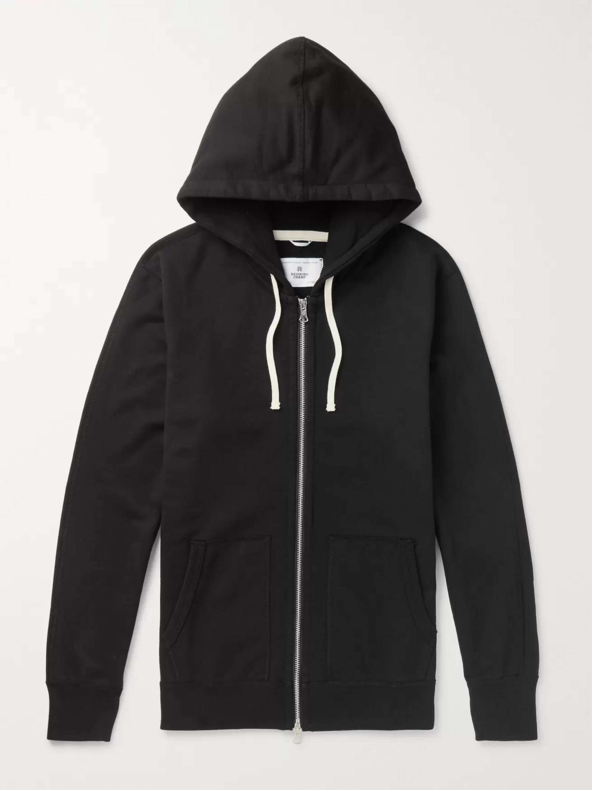 REIGNING CHAMP Loopback Cotton-Jersey Zip-Up Hoodie