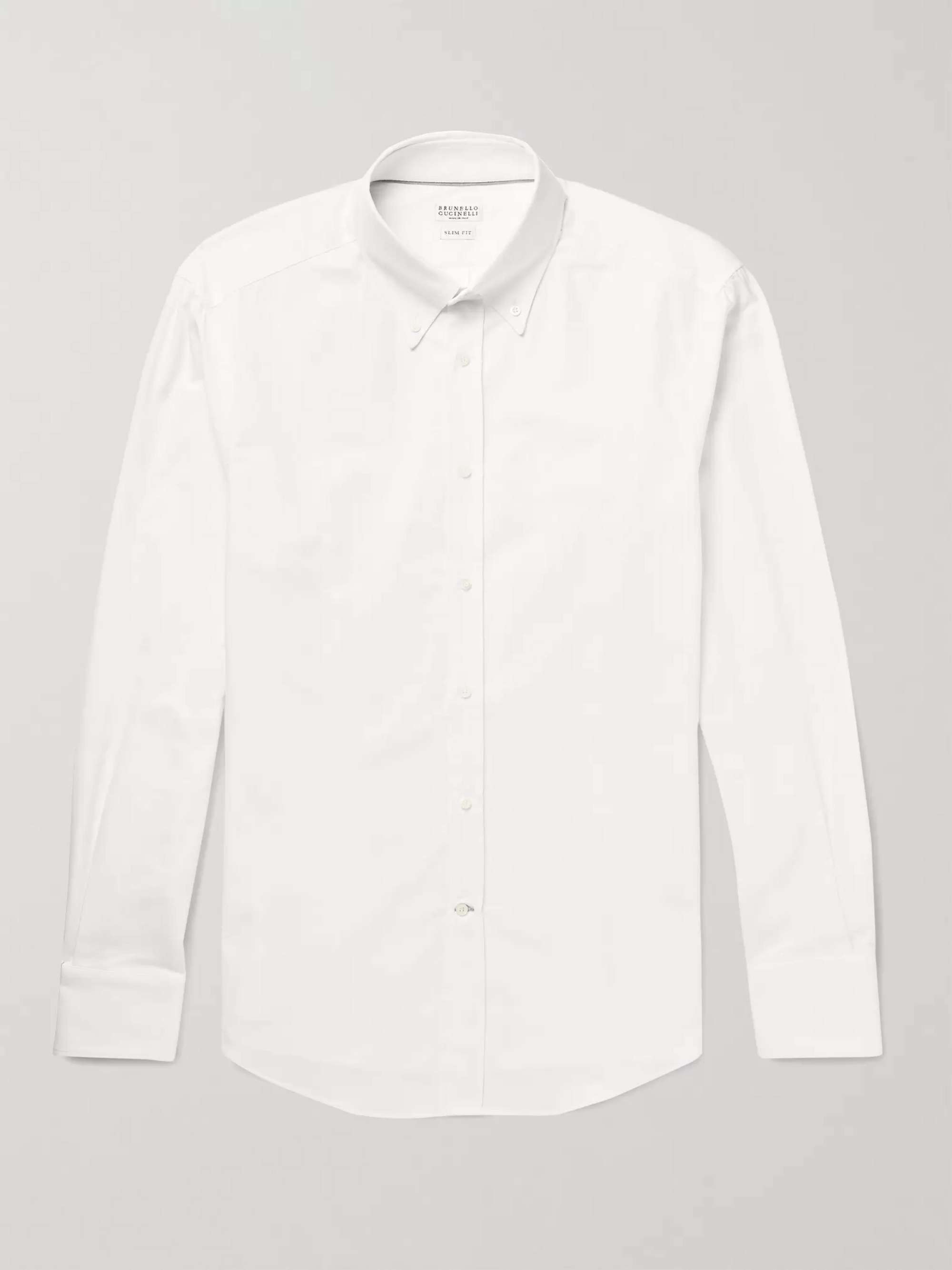 Button-Down Collar Cotton Shirt