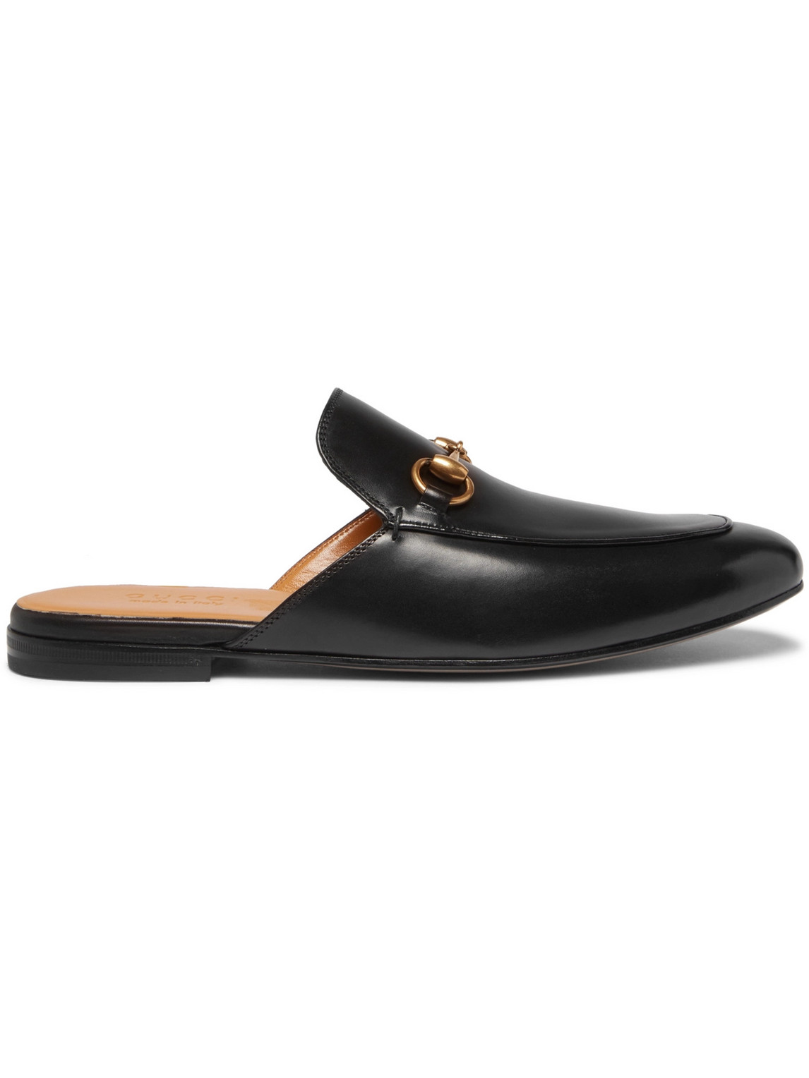 Horsebit Leather Backless Loafers