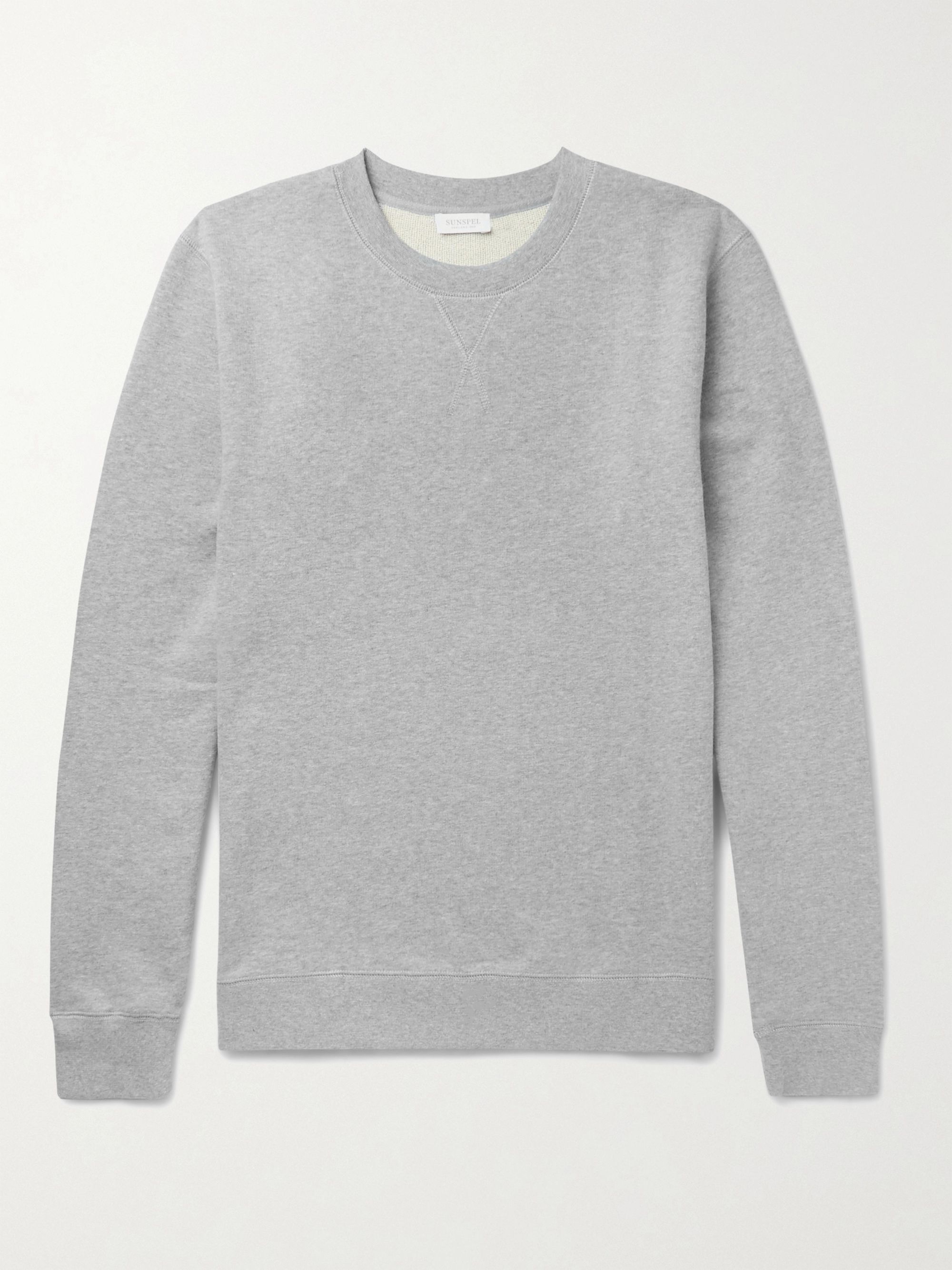 Gray Brushed Loopback Cotton-Jersey 