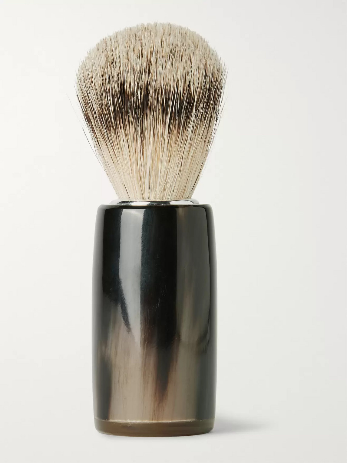 Abbeyhorn Horn And Super Badger Bristle Shaving Brush In Black