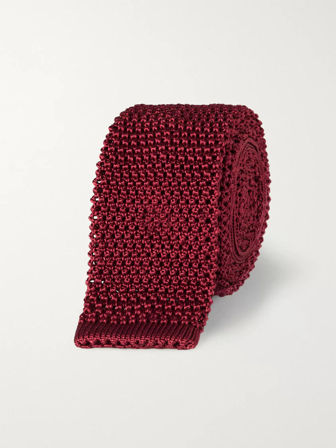 Charvet 5cm Knitted Silk Tie In Burgundy