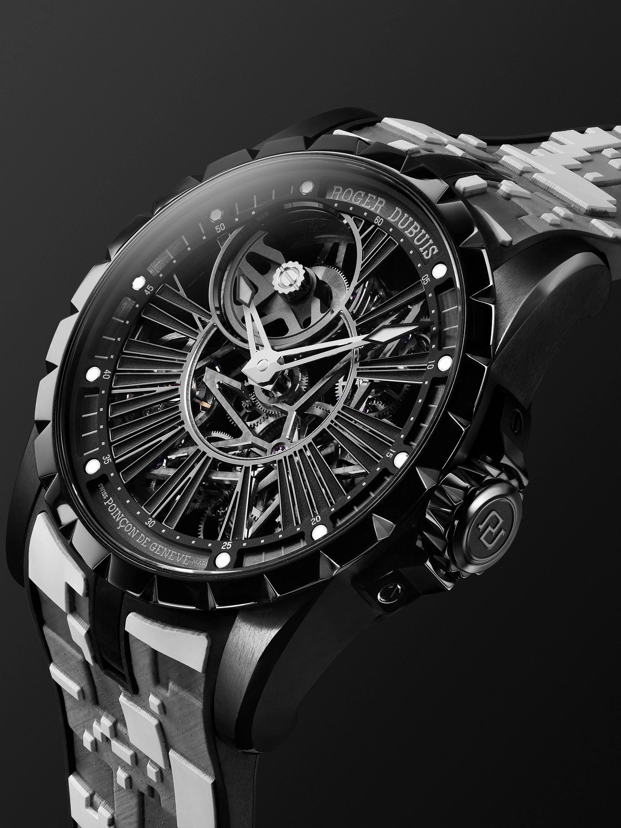 ROGER DUBUIS Excalibur 45 Automatic 45mm DLC Titanium and Rubber Watch, Ref. No. RDDBEX0907