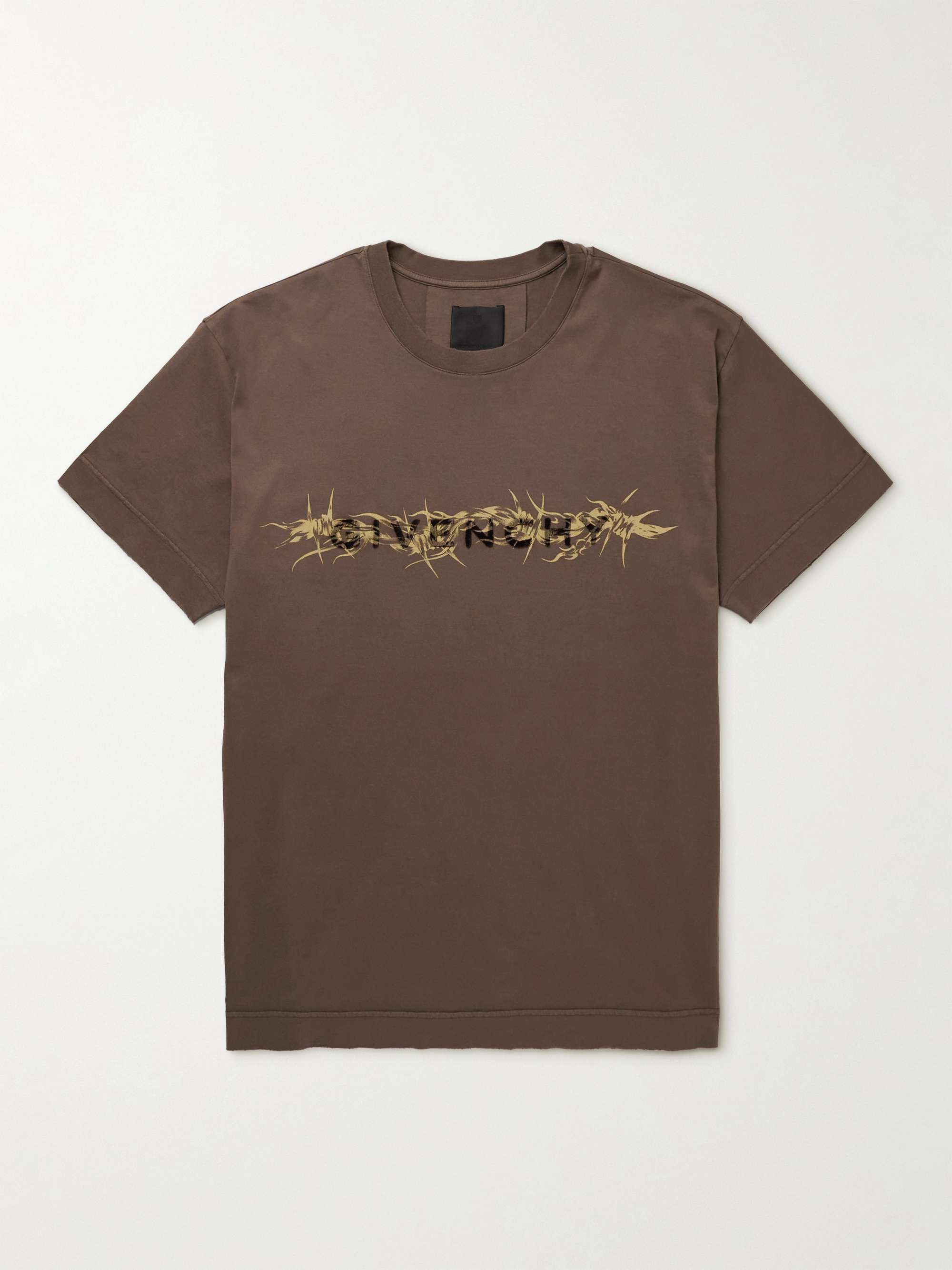 GIVENCHY Oversized Logo-Flocked Printed Cotton-Jersey T-Shirt
