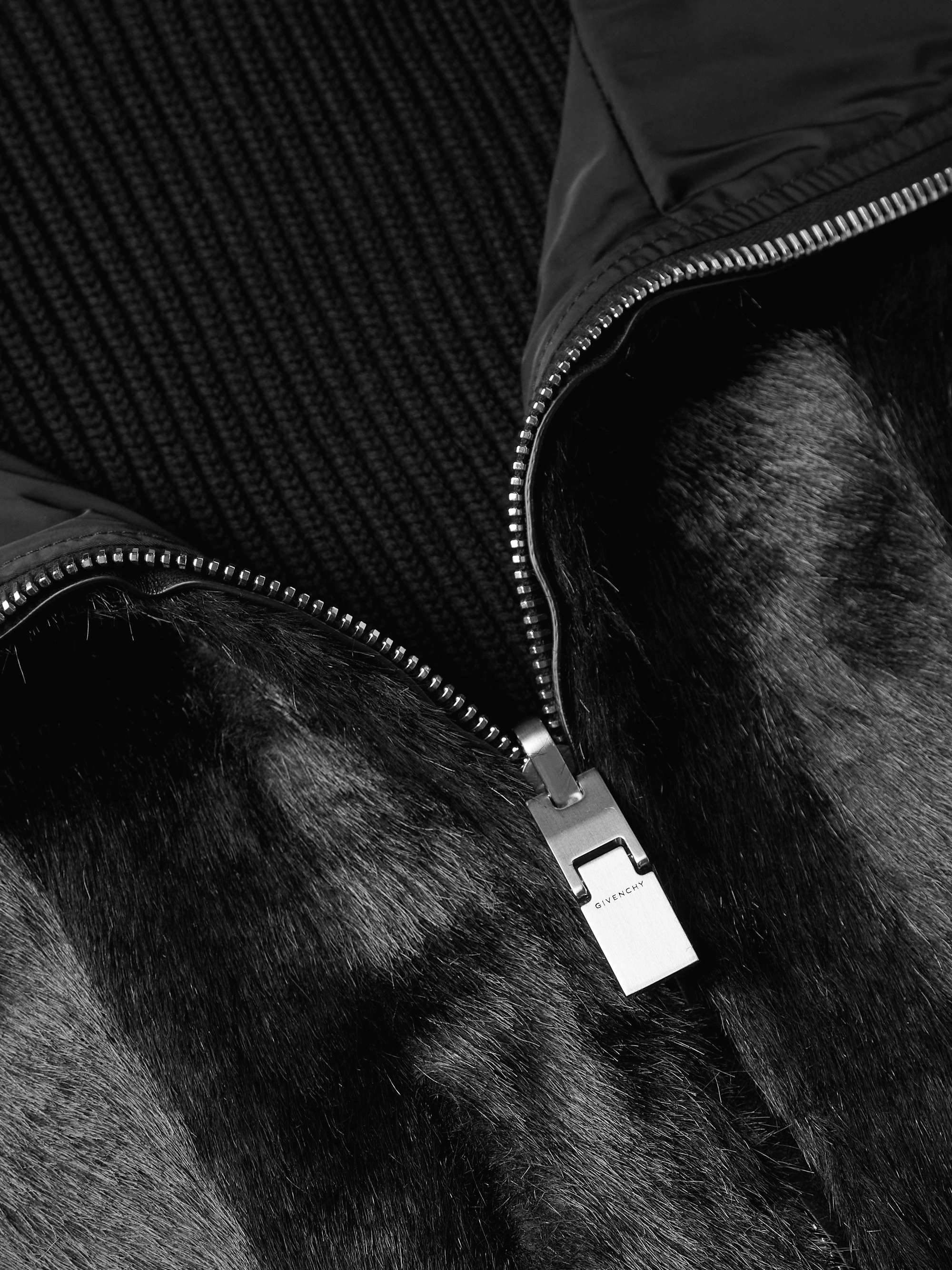 GIVENCHY Reversible Faux Fur and Ribbed Wool Gilet