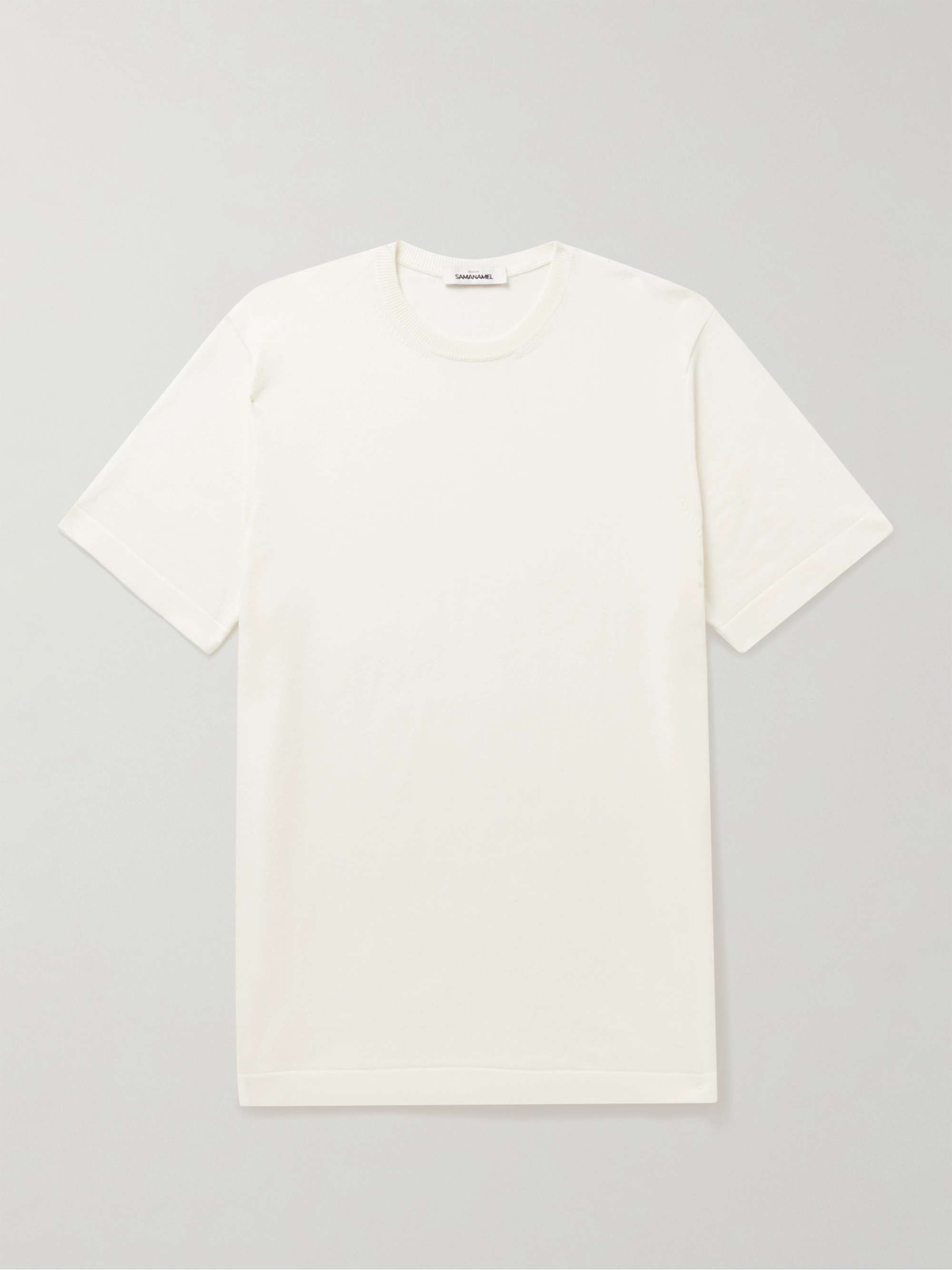 SAMAN AMEL Knitted Cotton T-Shirt