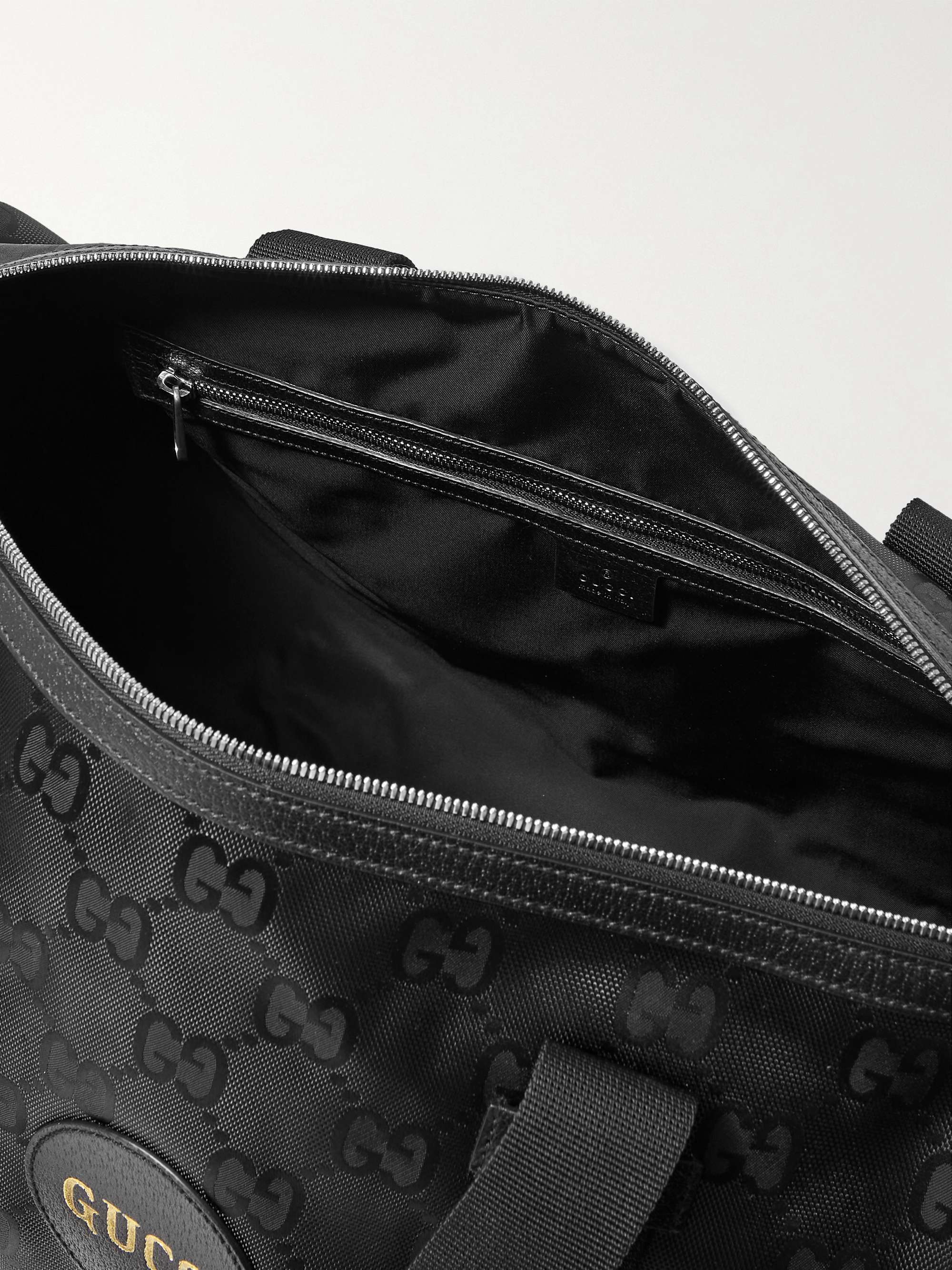 GUCCI Off the Grid Leather-Trimmed Monogrammed ECONYL Duffle Bag