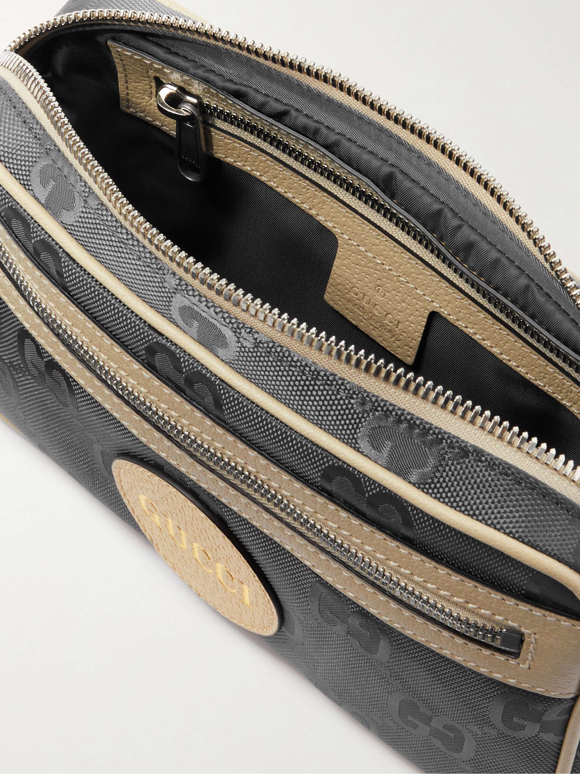GUCCI Off the Grid Leather-Trimmed Monogrammed ECONYL Canvas Belt Bag