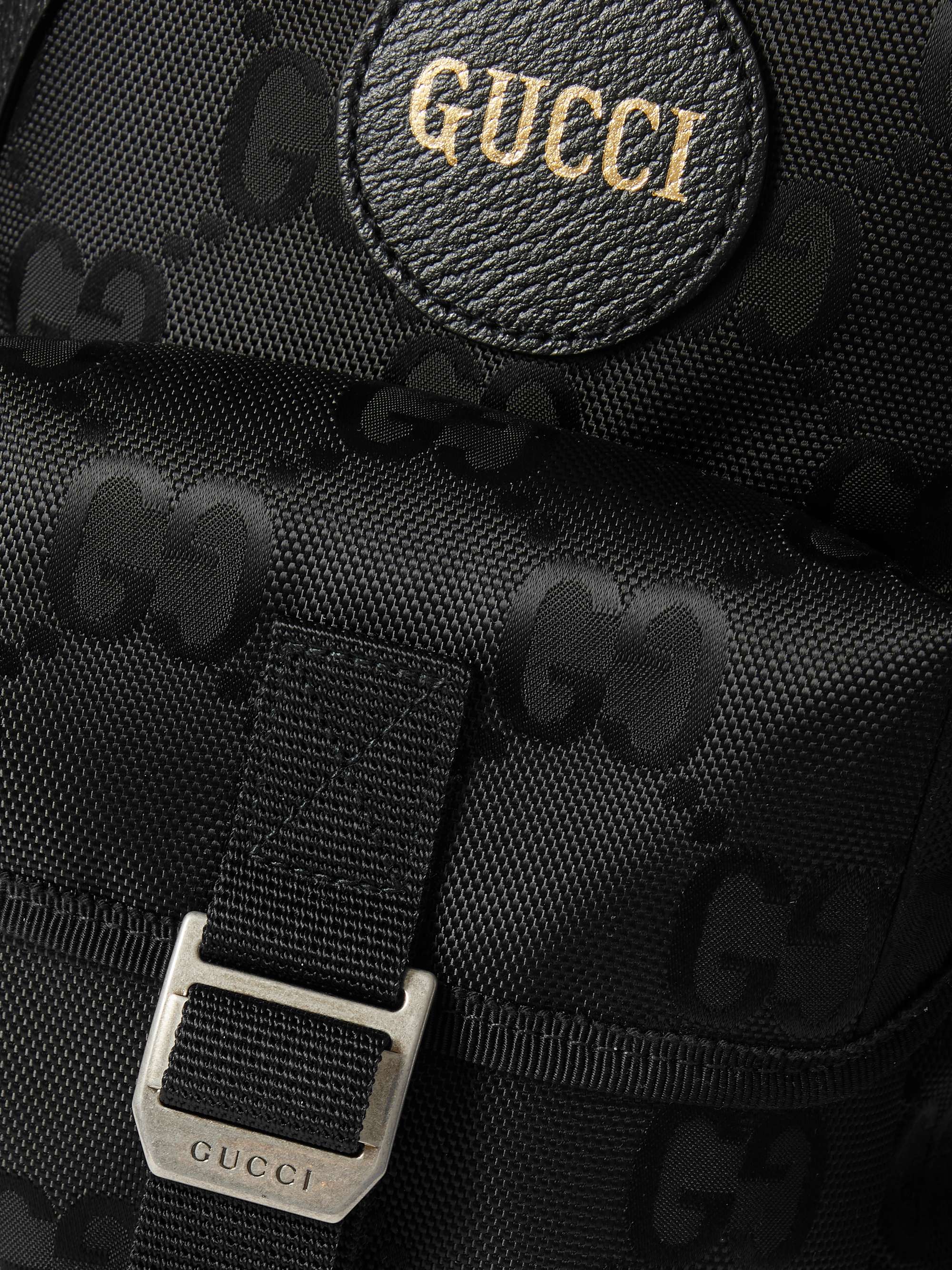 GUCCI Off the Grid Leather-Trimmed Monogrammed ECONYL Canvas Sling Backpack