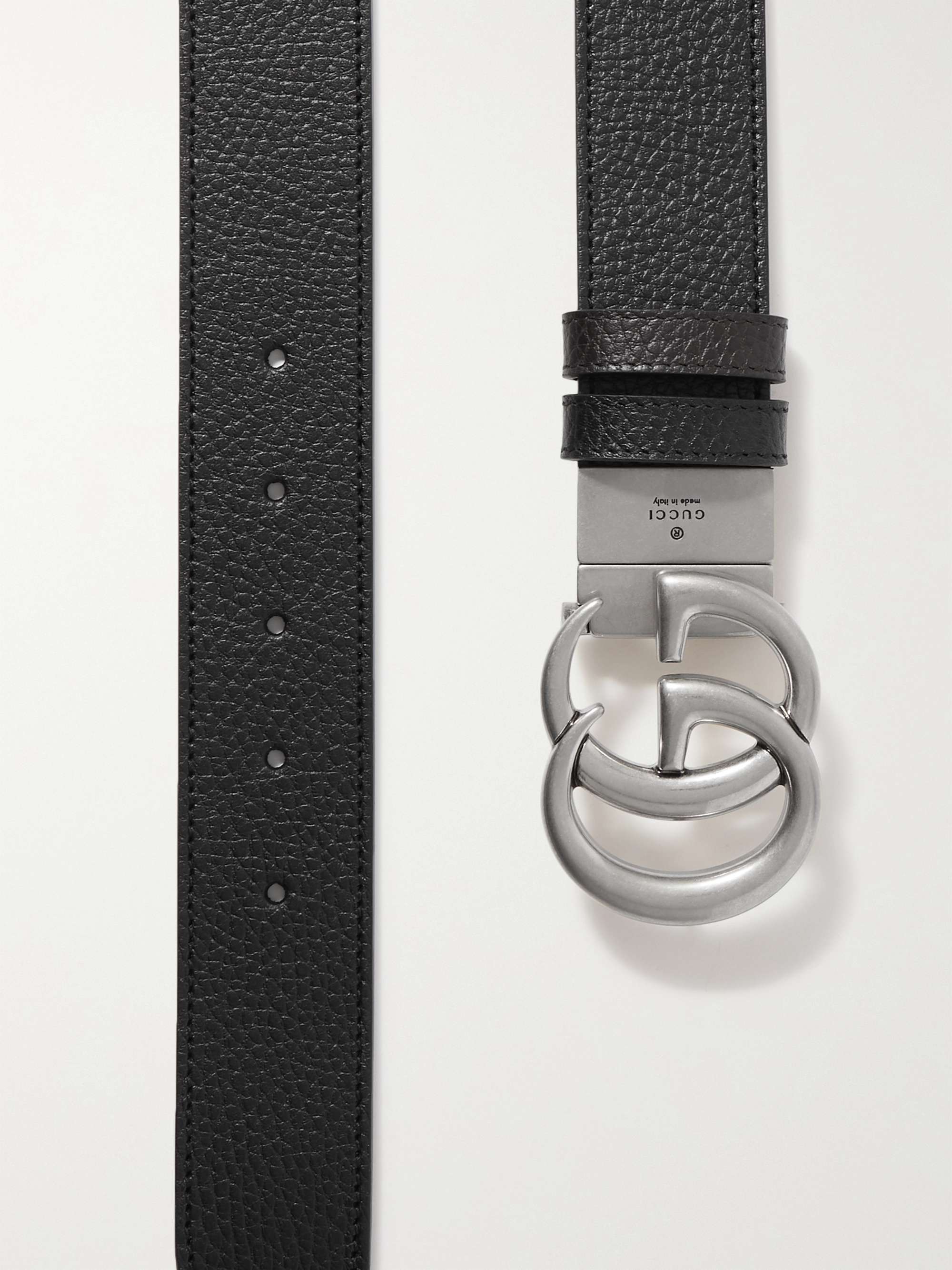 Reversible Leather Belt Silver