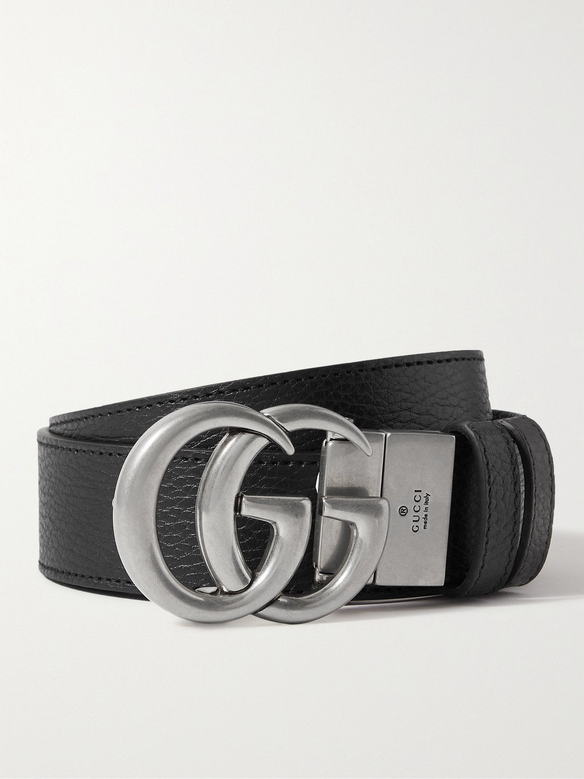 Gucci 3.5cm Reversible Full-grain Leather Belt In Black