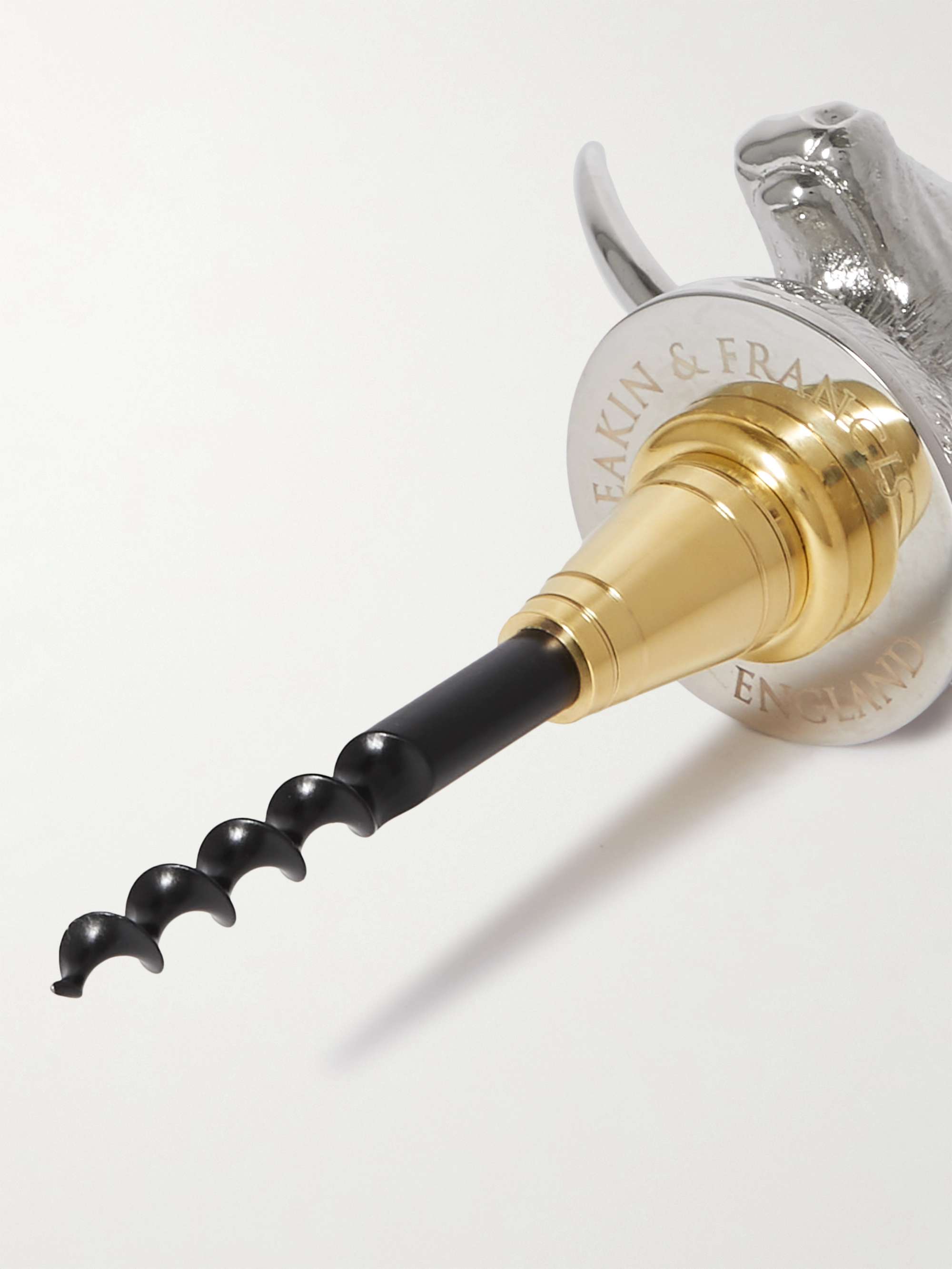 DEAKIN & FRANCIS Longhorn Sterling Silver, Gold-Plated and Resin Corkscrew