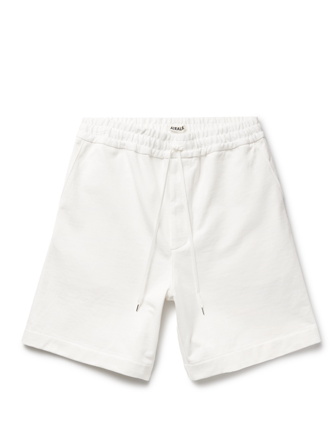Auralee Cotton-jersey Drawstring Shorts In White | ModeSens