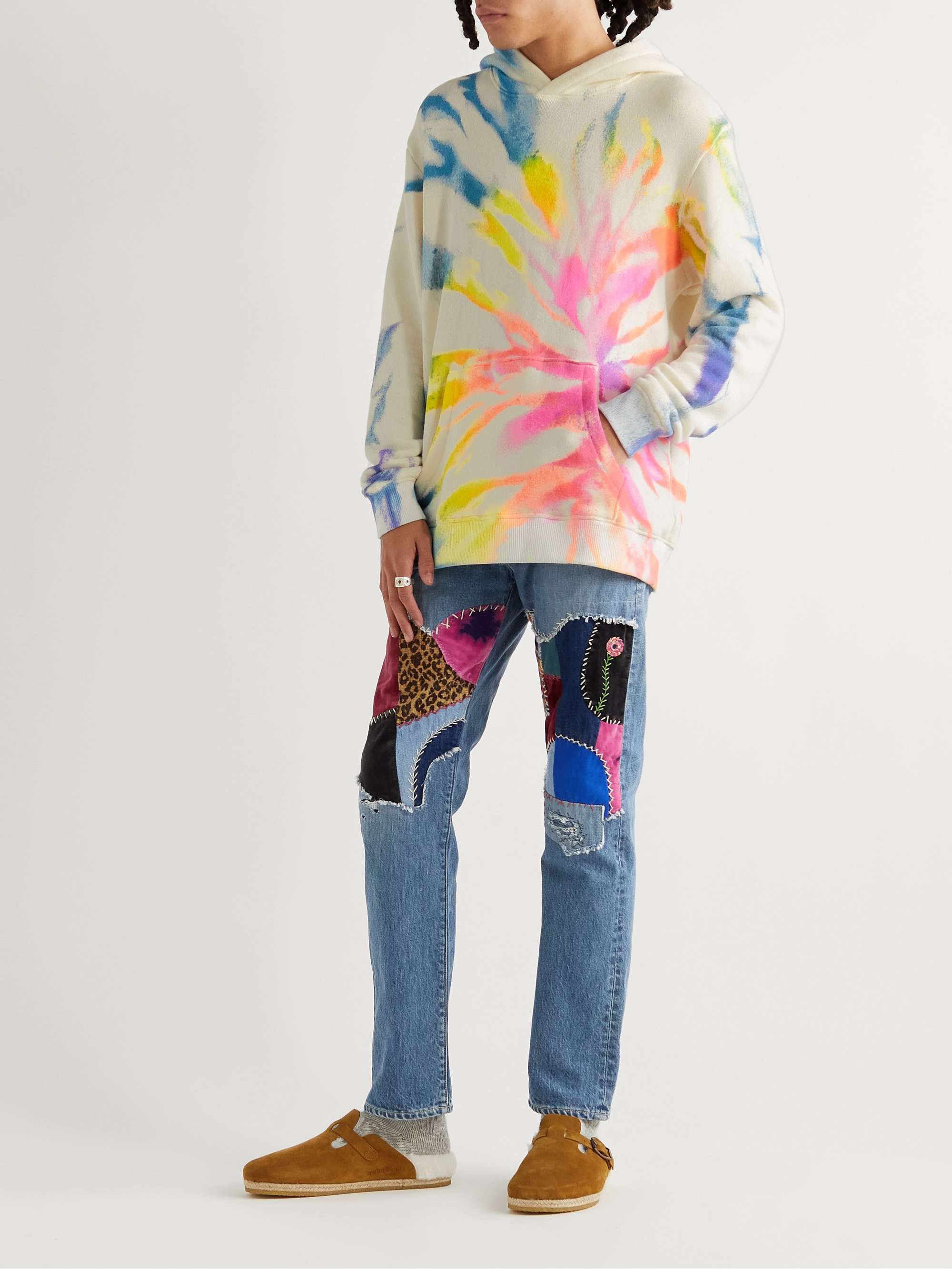 THE ELDER STATESMAN Spinner Tie-Dyed Cotton and Cashmere-Blend Jersey Hoodie