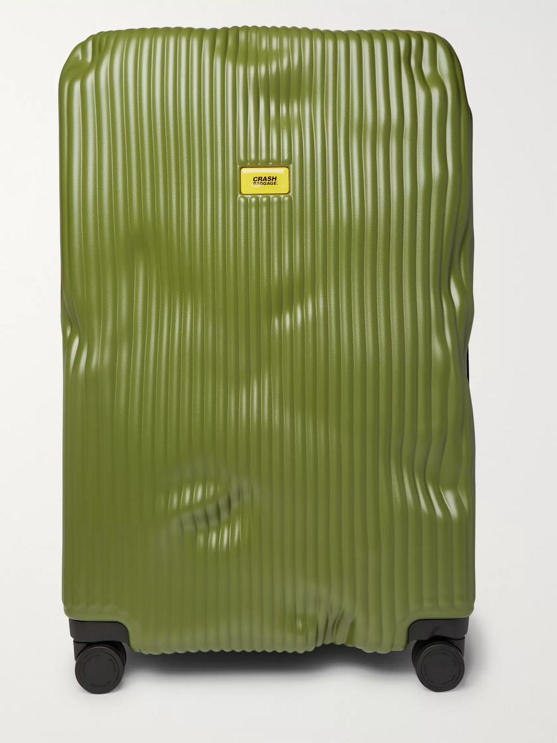 Crash Baggage Stripe Large Polycarbonate Suitcase In Green