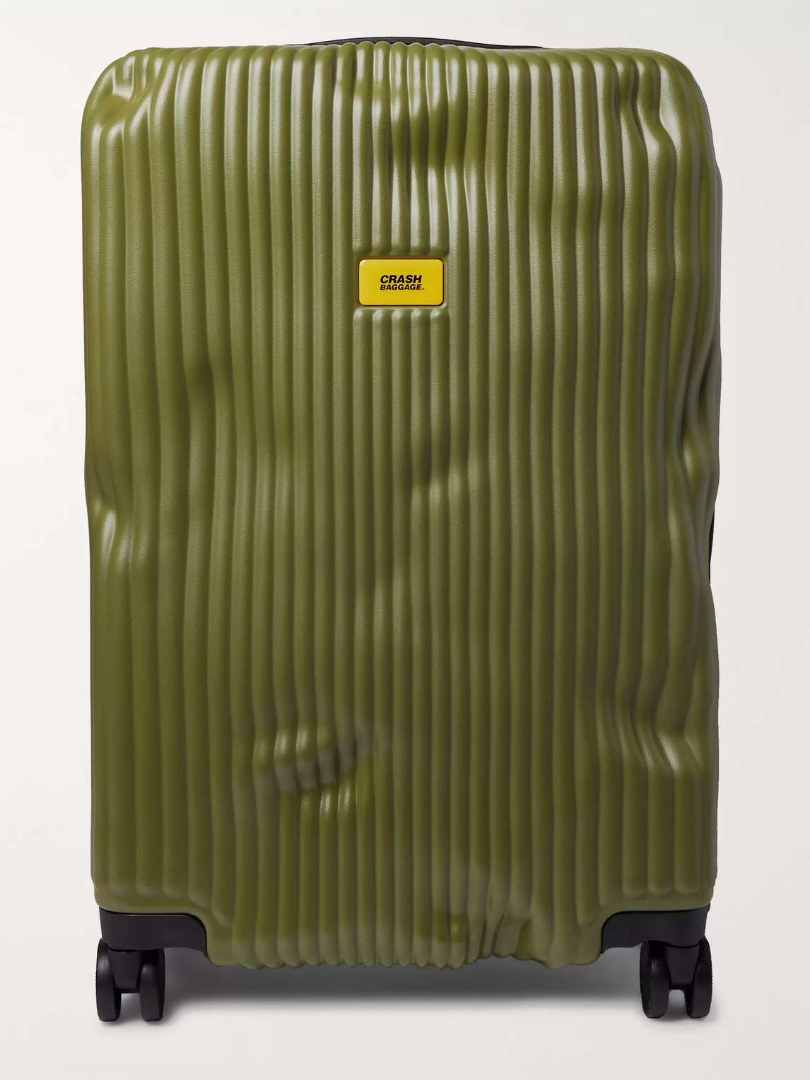 Crash Baggage Stripe Medium Polycarbonate Suitcase In Green
