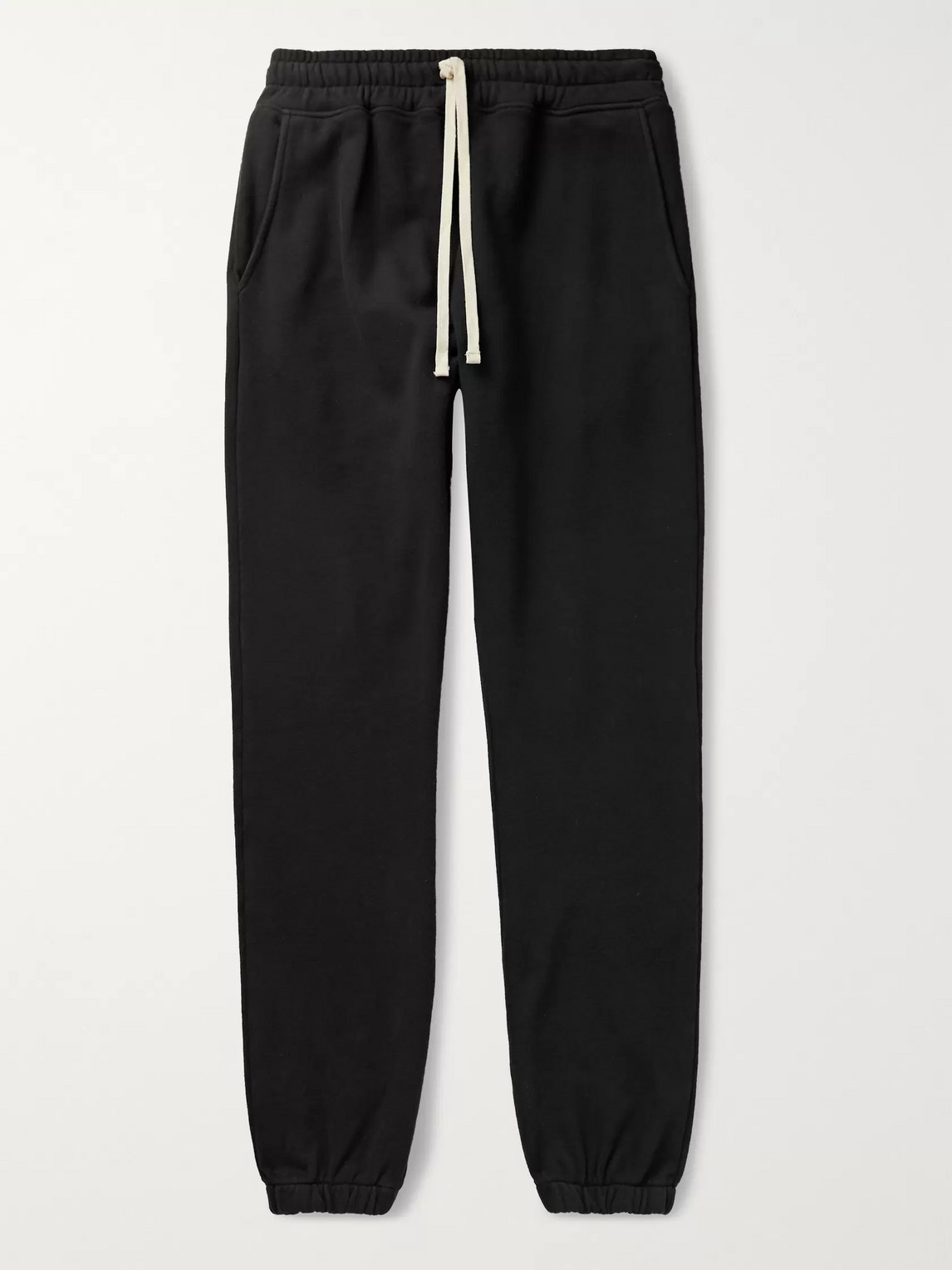 Billy Cloud Slim-fit Tapered Loopback Cotton-jersey Sweatpants In Black