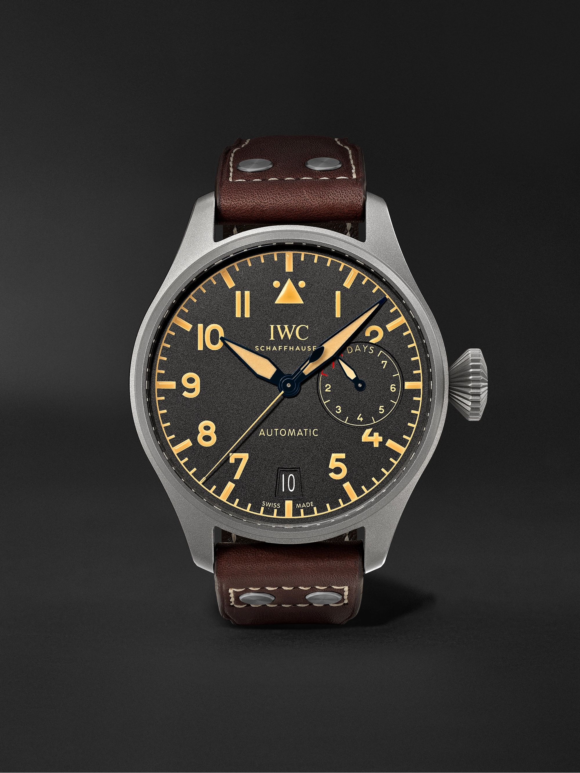 IWC SCHAFFHAUSEN Big Pilot's Heritage Automatic 46.2mm Titanium and Leather Watch, Ref. No. IW501004