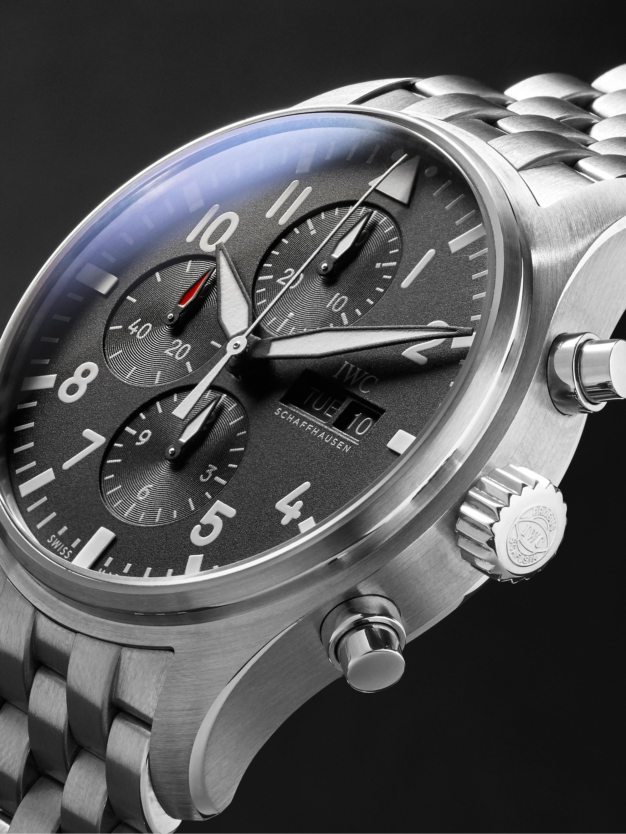 IWC SCHAFFHAUSEN Pilot's Automatic Chronograph 43mm Stainless Steel Watch, Ref. No. IW377710