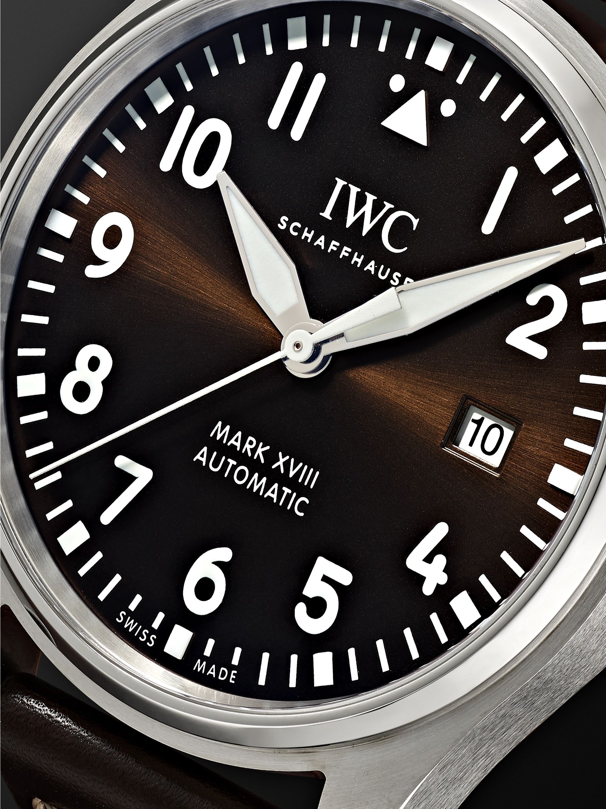 IWC SCHAFFHAUSEN Pilot's Mark XVIII Antoine de Saint Exupéry Edition Automatic 40mm Stainless Steel and Leather Watch, Ref. No. IW327003