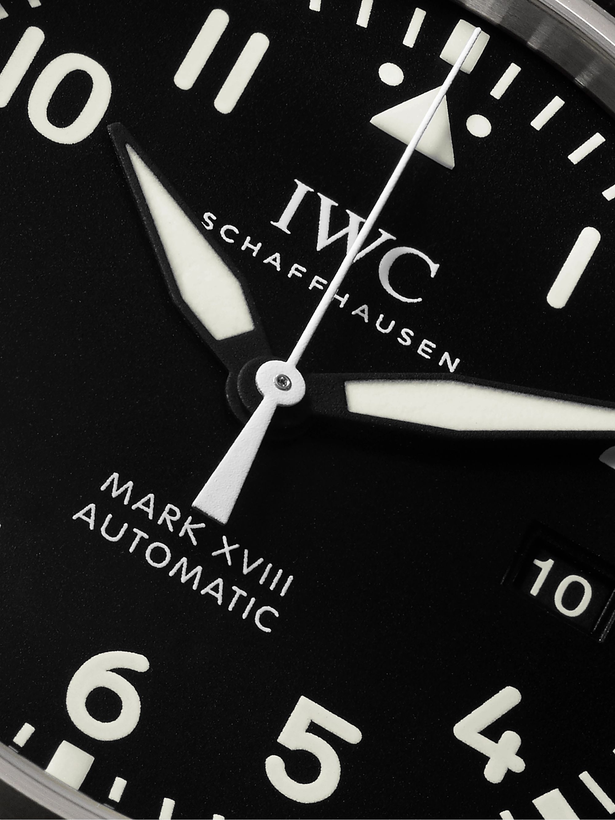 IWC SCHAFFHAUSEN Pilot's Mark XVIII Automatic 40mm Stainless Steel and Leather Watch, Ref. No. IW327009