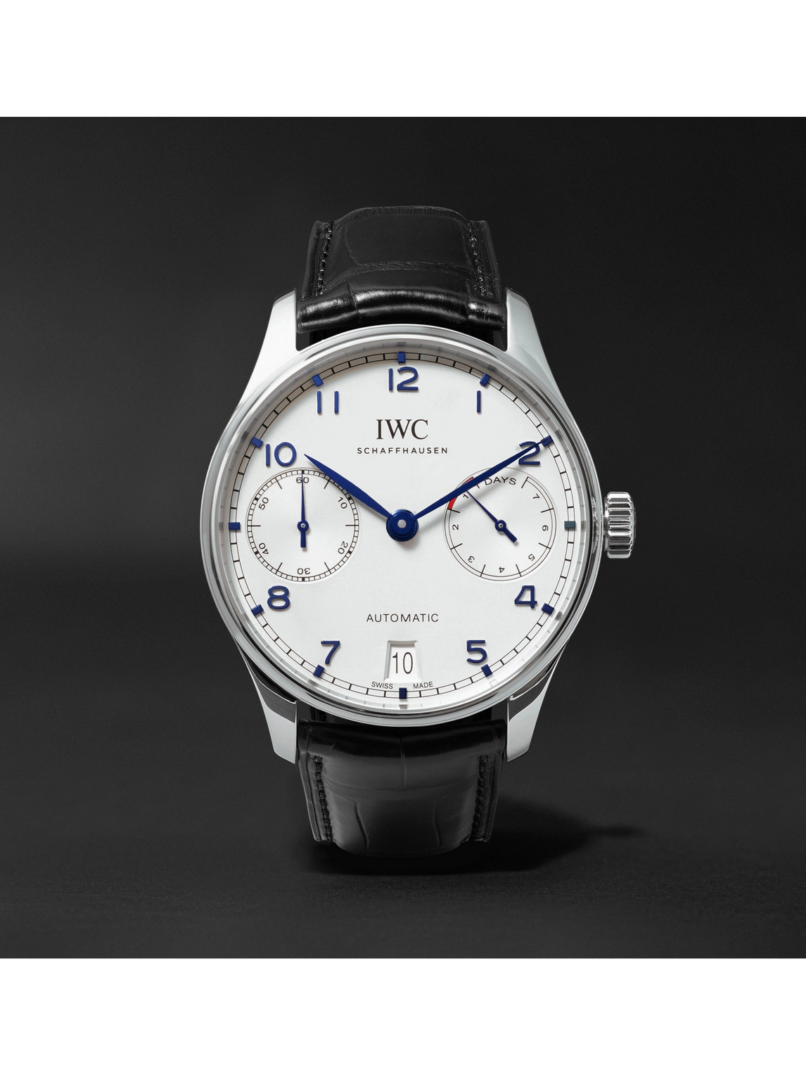 Portugieser Automatic 42.3mm Stainless Steel and Alligator Watch, Ref. No. IW500705
