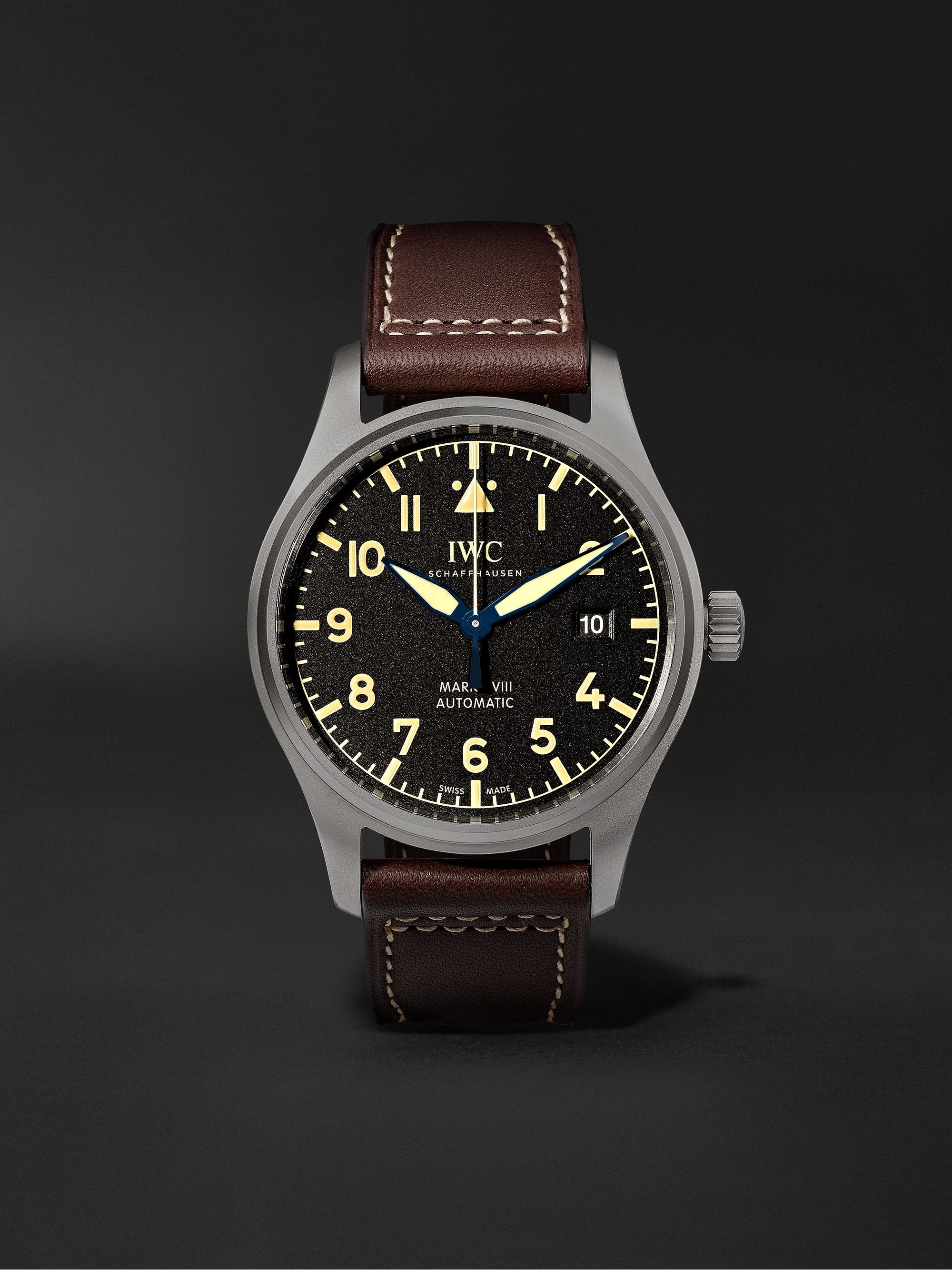 IWC SCHAFFHAUSEN Pilot's Mark XVIII Heritage Automatic 40mm Titanium and Leather Watch, Ref. No. IW327006
