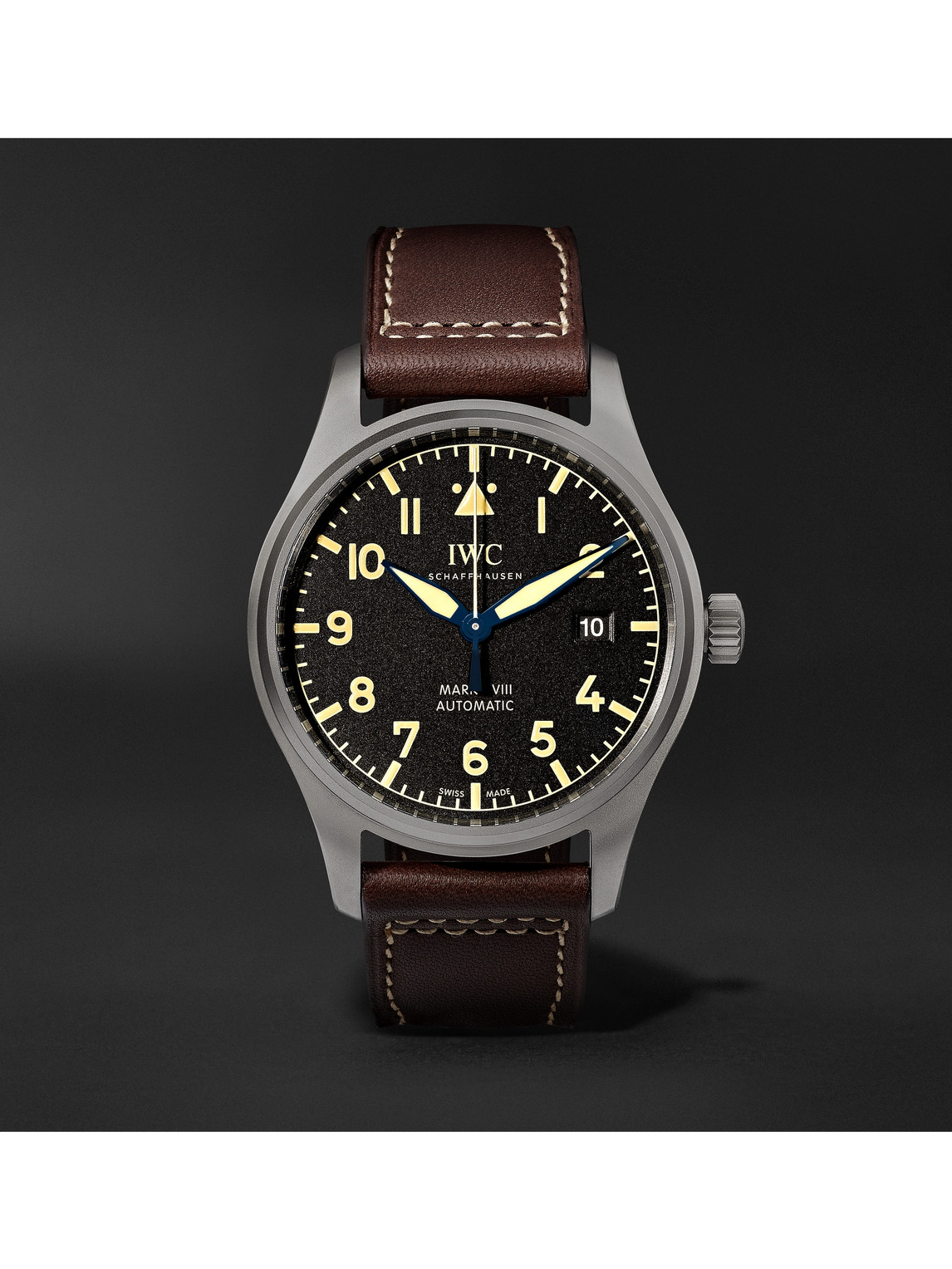 Pilot's Mark XVIII Heritage Automatic 40mm Titanium and Leather Watch, Ref. No. IW327006