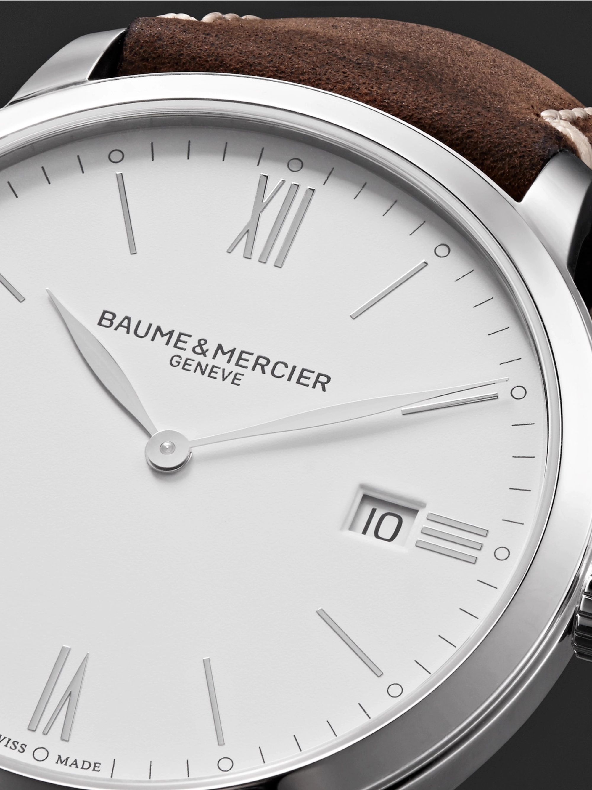 BAUME & MERCIER My Classima 40mm Stainless Steel and Leather Watch, Ref. No. 10389
